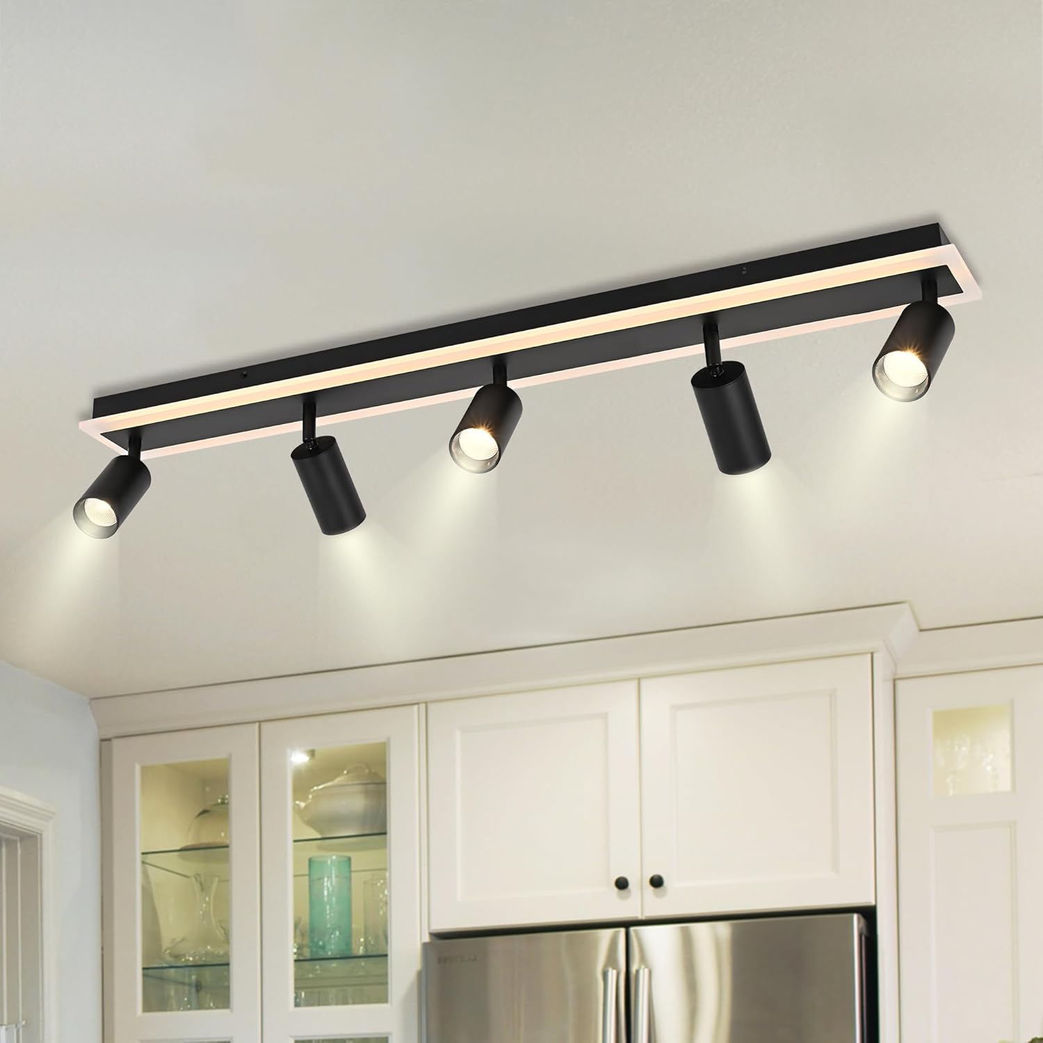 TODOLUZ 5-Light LED Track Light Fixtures Black