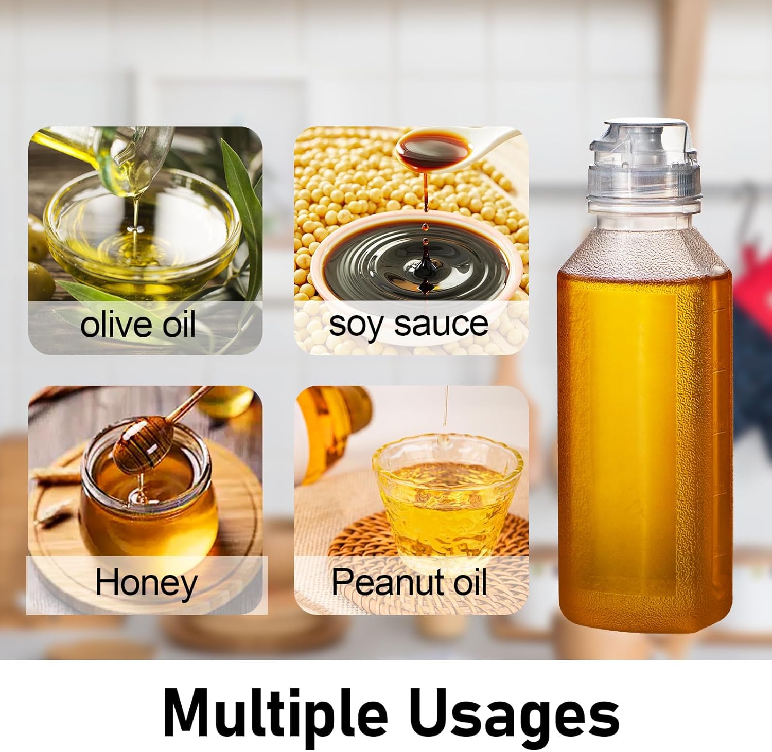 Uceoo 2 Pack Oil Dispenser Bottles with Funnels and Labels