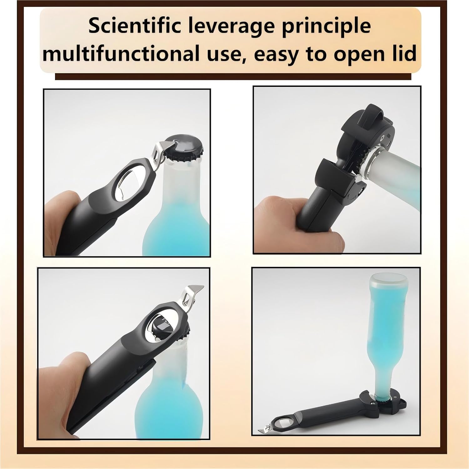 Multi-Function Retractable Bottle Can Opener Black