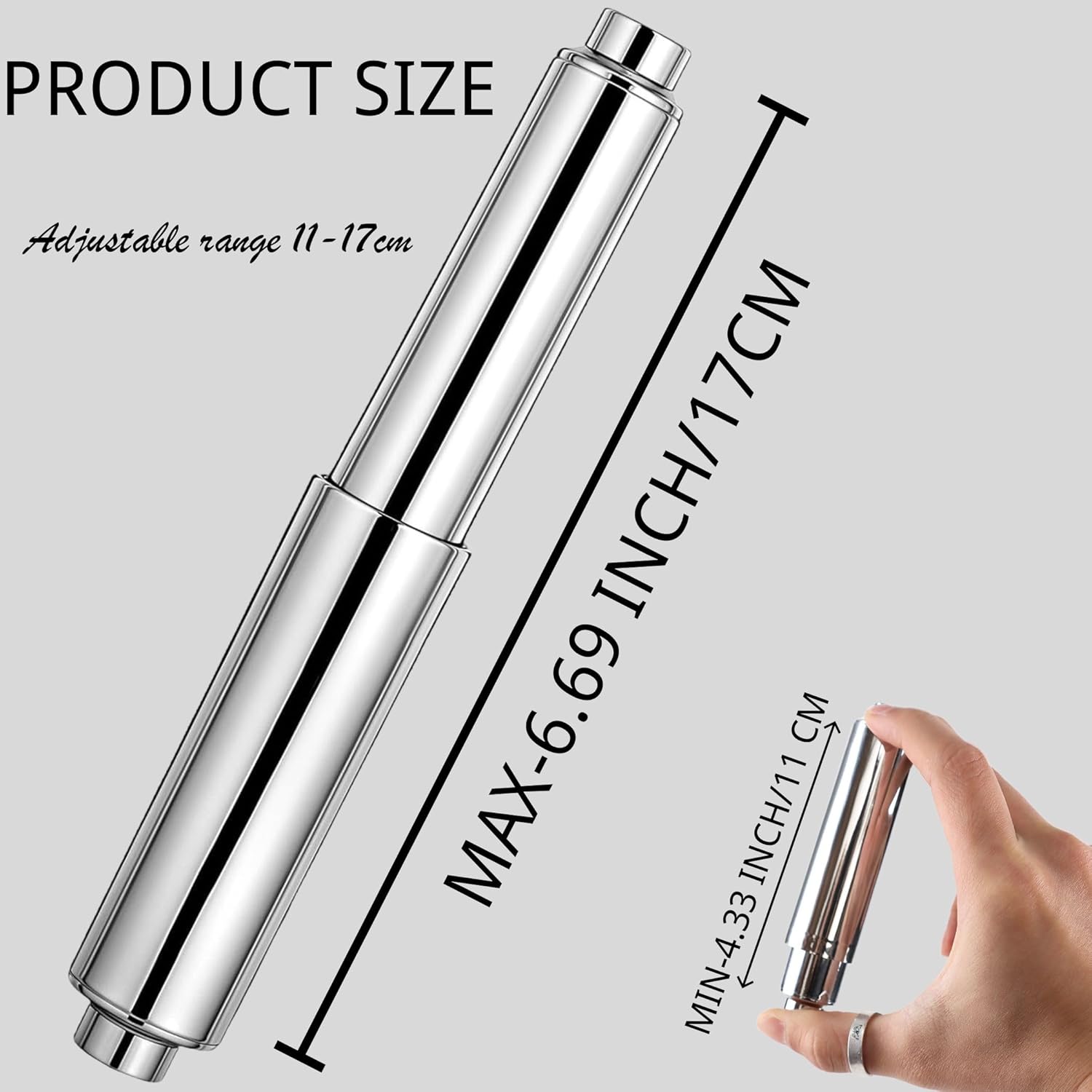 Elegant Chrome Holder 63-inch Replacement for Toiletries Durable and Smooth-Operating