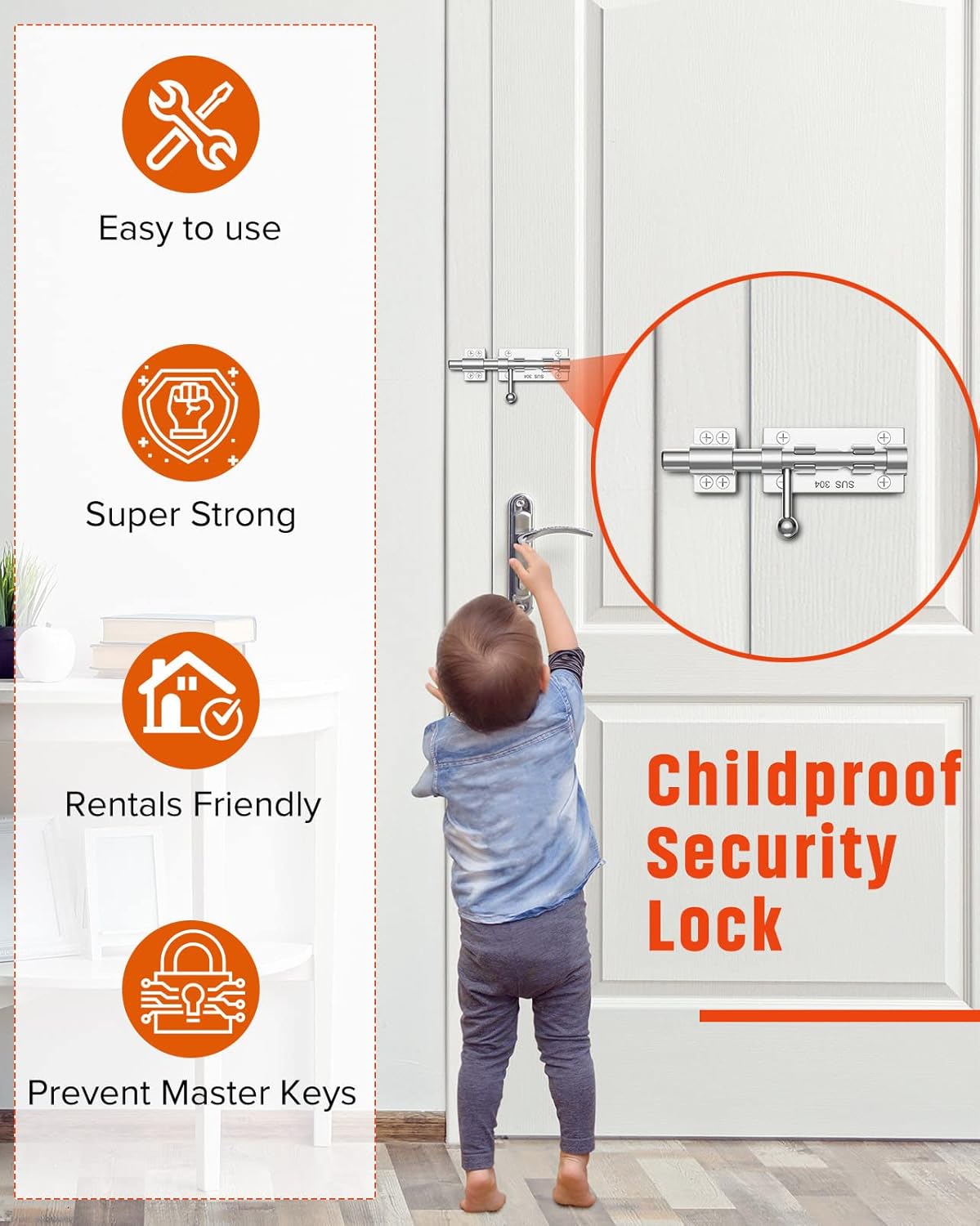 SecurePath Heavy Duty Barn Door Latch Hardware