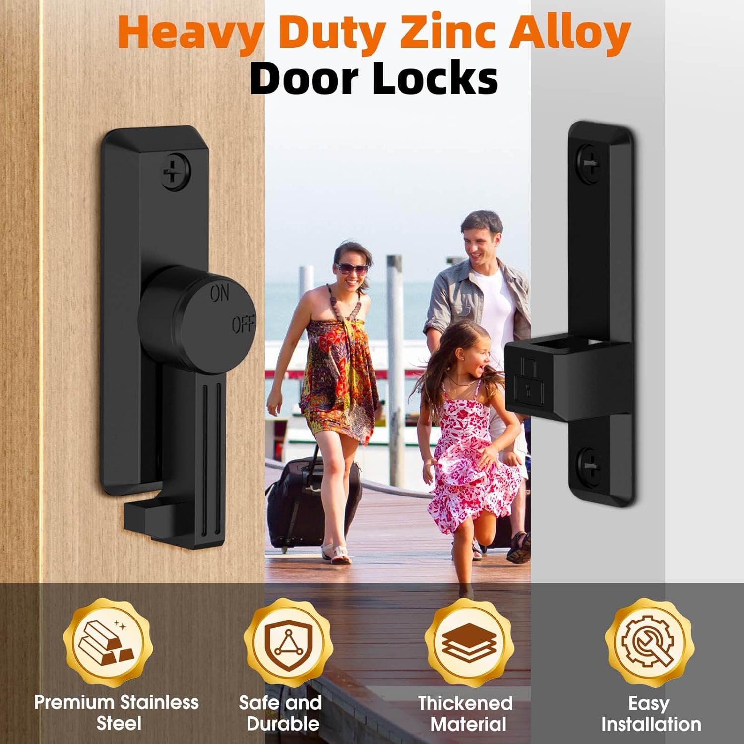 Sturdy Barn Door Lock with Multiple Installations
