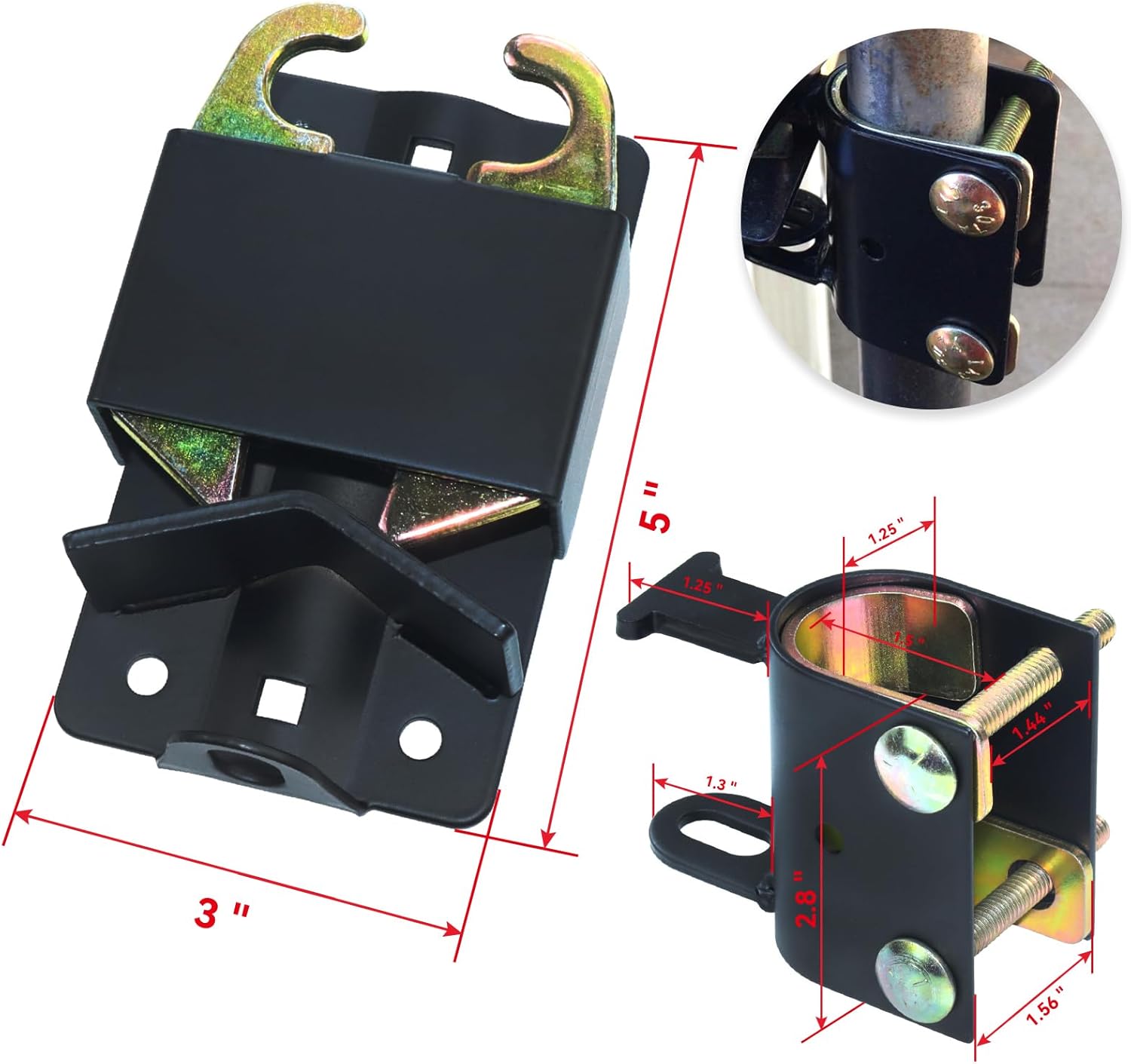 Gelaska 2-Way Gate Latch Durable Easy to Install