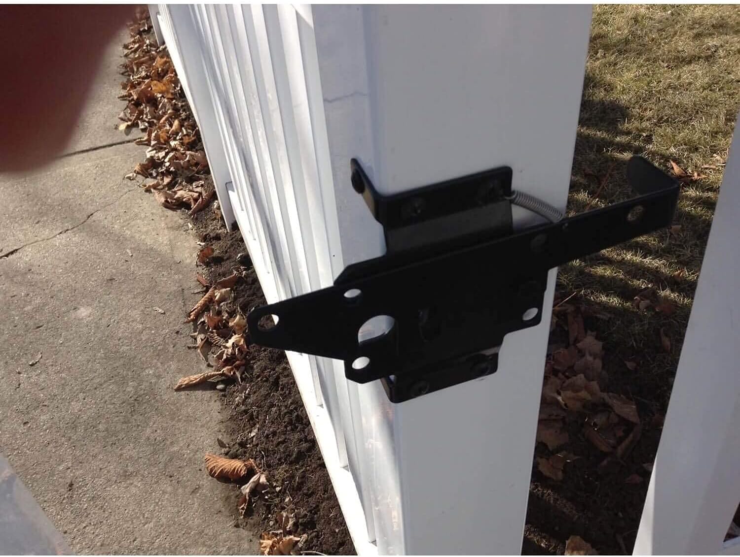 Sturdy Black Vinyl Gate Latch with Mounting Hardware