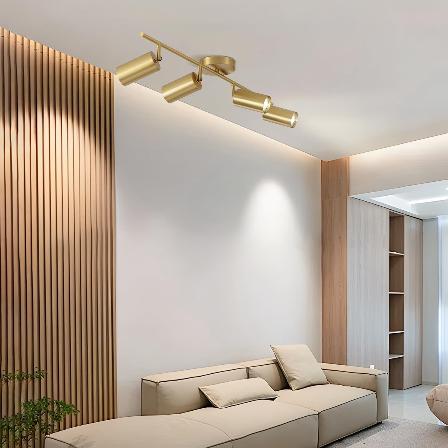 KCO 4-Light Gold LED Track Lighting Kit Brushed Brass