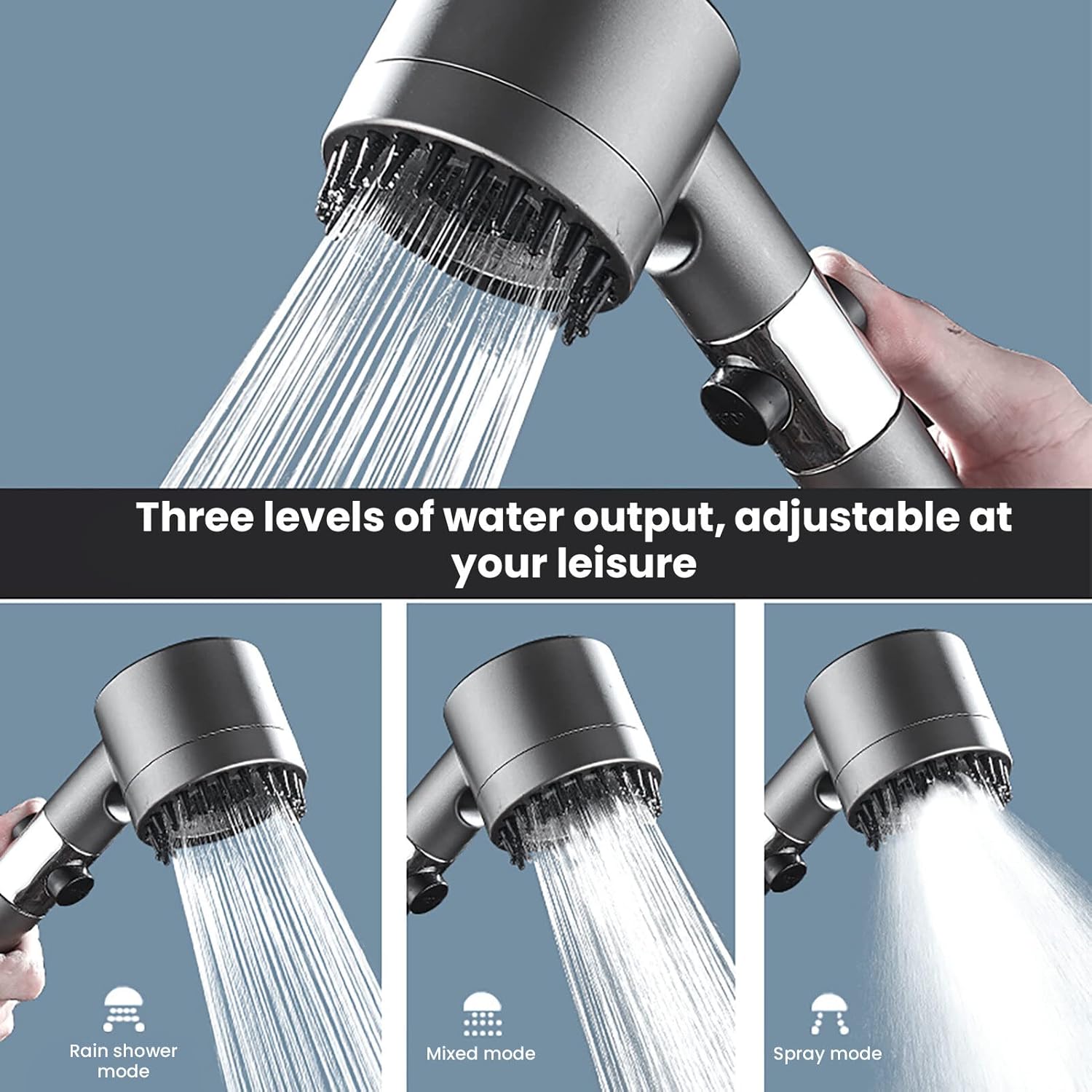 Relaxing High-Pressure Massage Shower Head with Pause Function