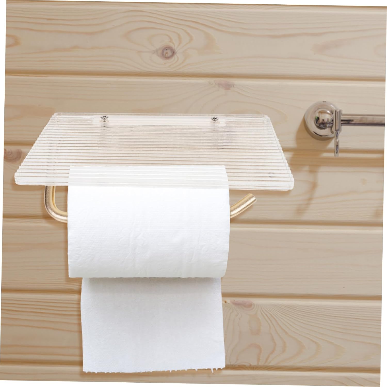 OSALADI Wall-Mounted Paper Towel Holder with Phone Shelf Durable and Space-Saving