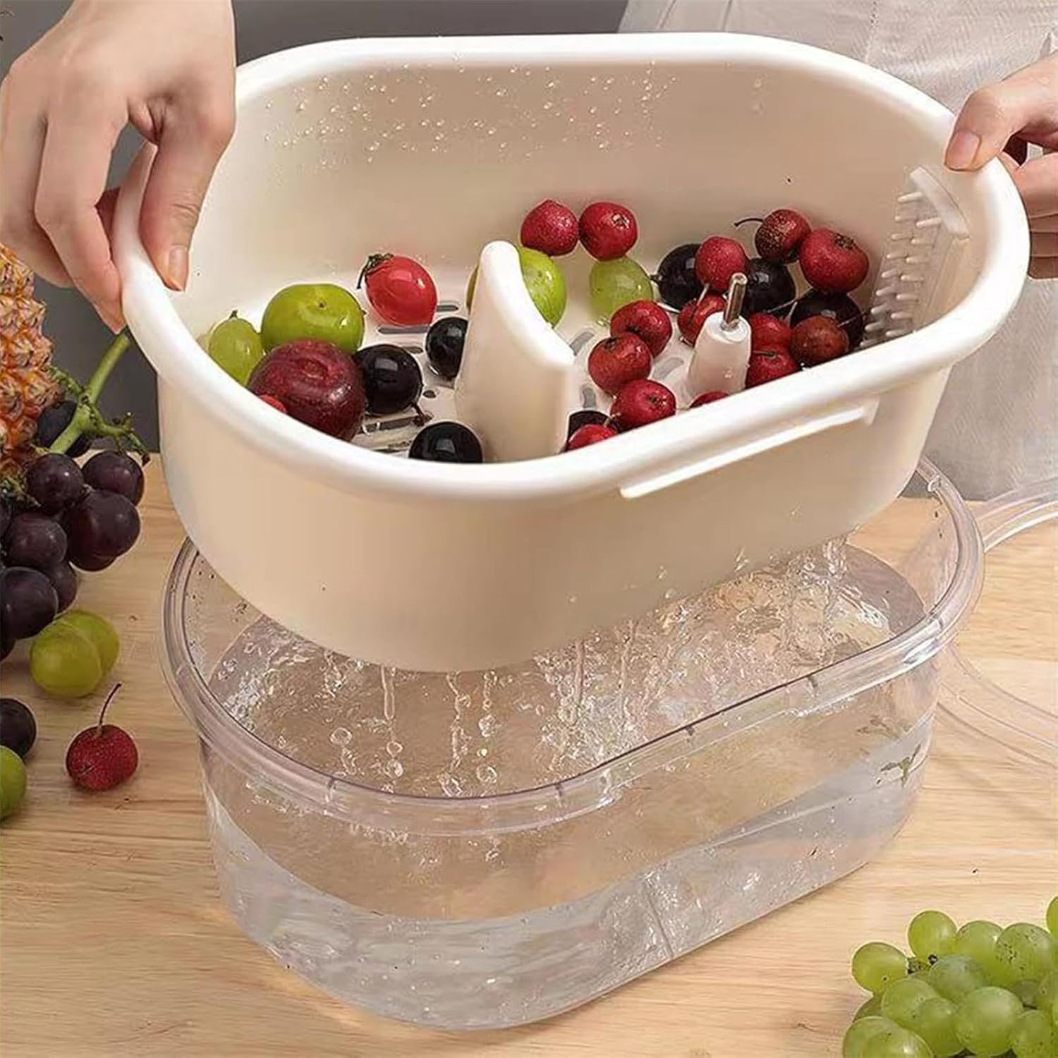 OOGKA Fruit Cleaner Spinner with Brush 1