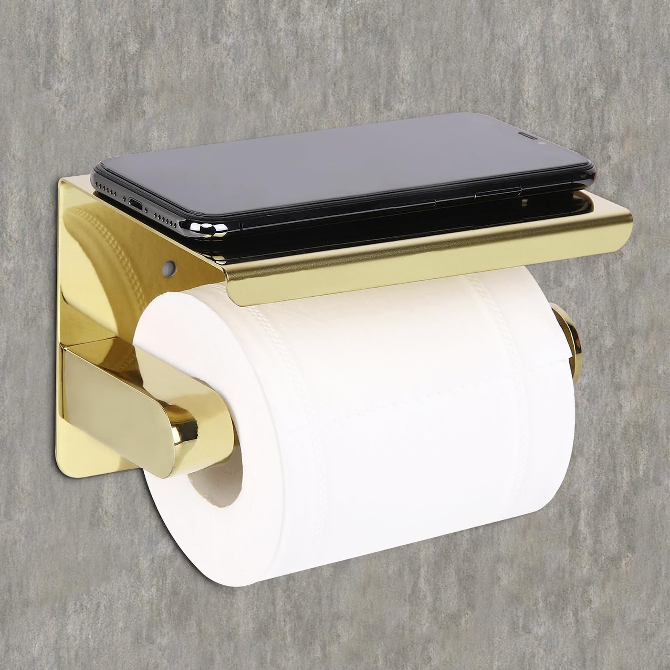 YURINJEE Gold Toilet Paper Holder with Shelf