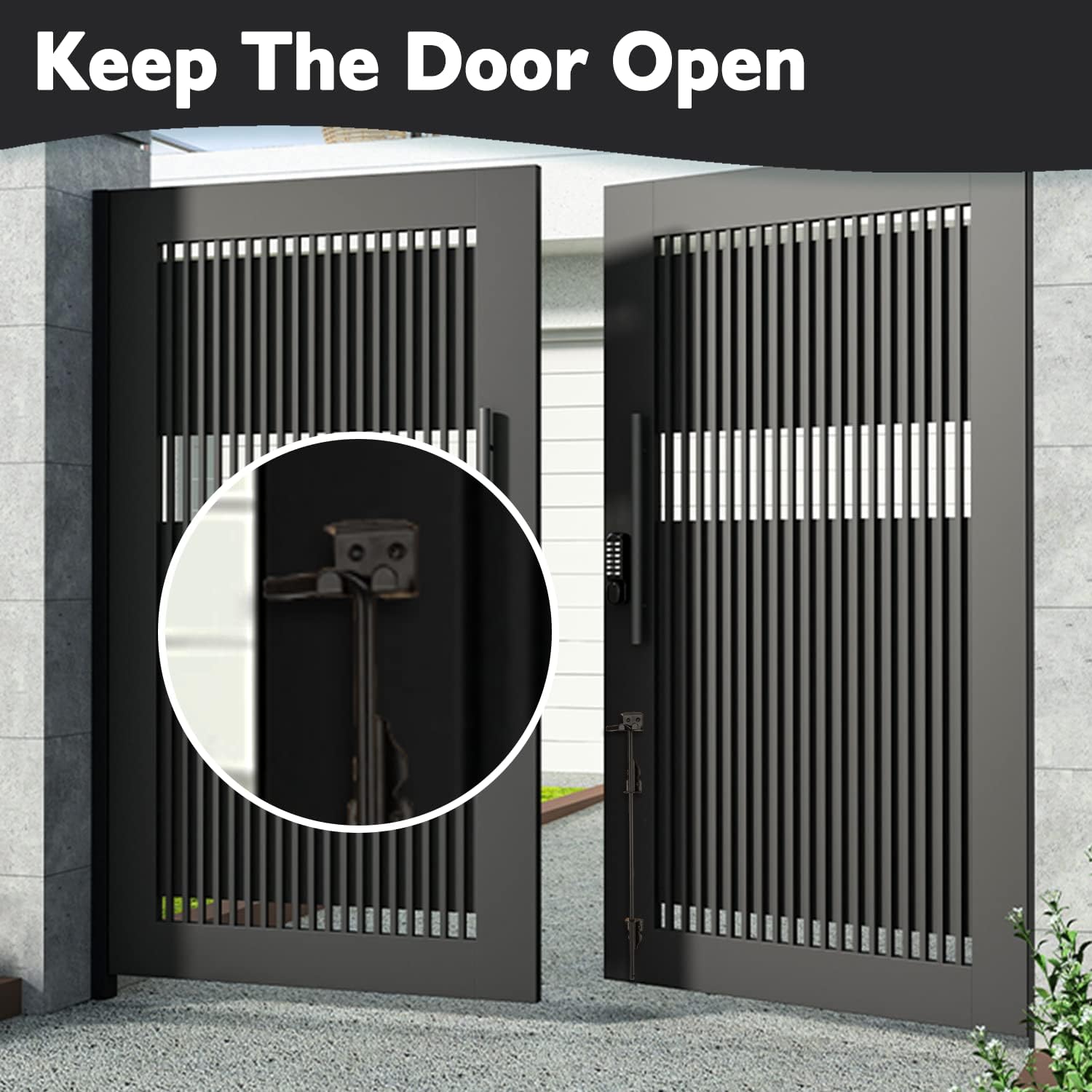 Sturdy 18 Cane Bolt Gate Stopper Black