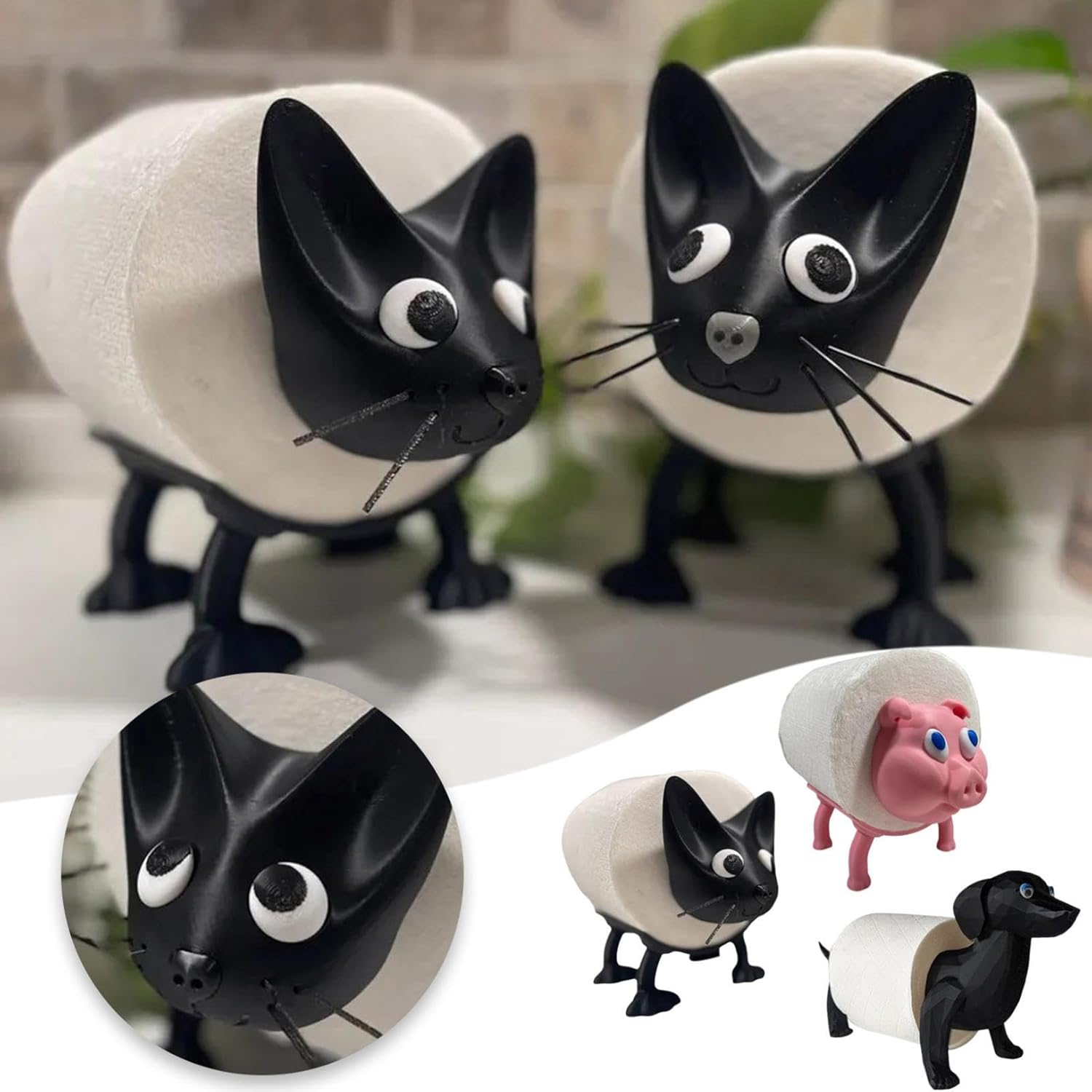 Cute Animal Toilet Paper Holder Funny Bathroom Decor