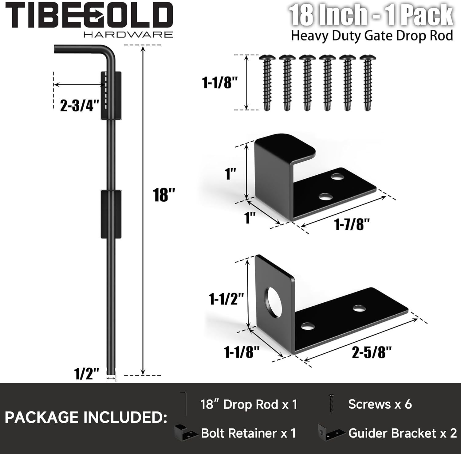 TIBEGOLD 18 Heavy Duty Cane Bolt Gate Drop Rod