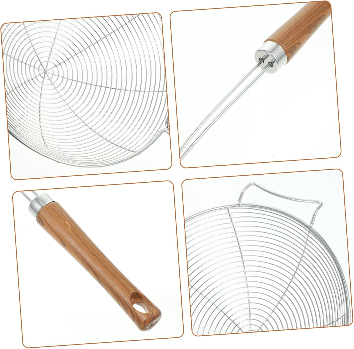 304 Stainless Steel Colander with Wooden Handle Spider Skimmer