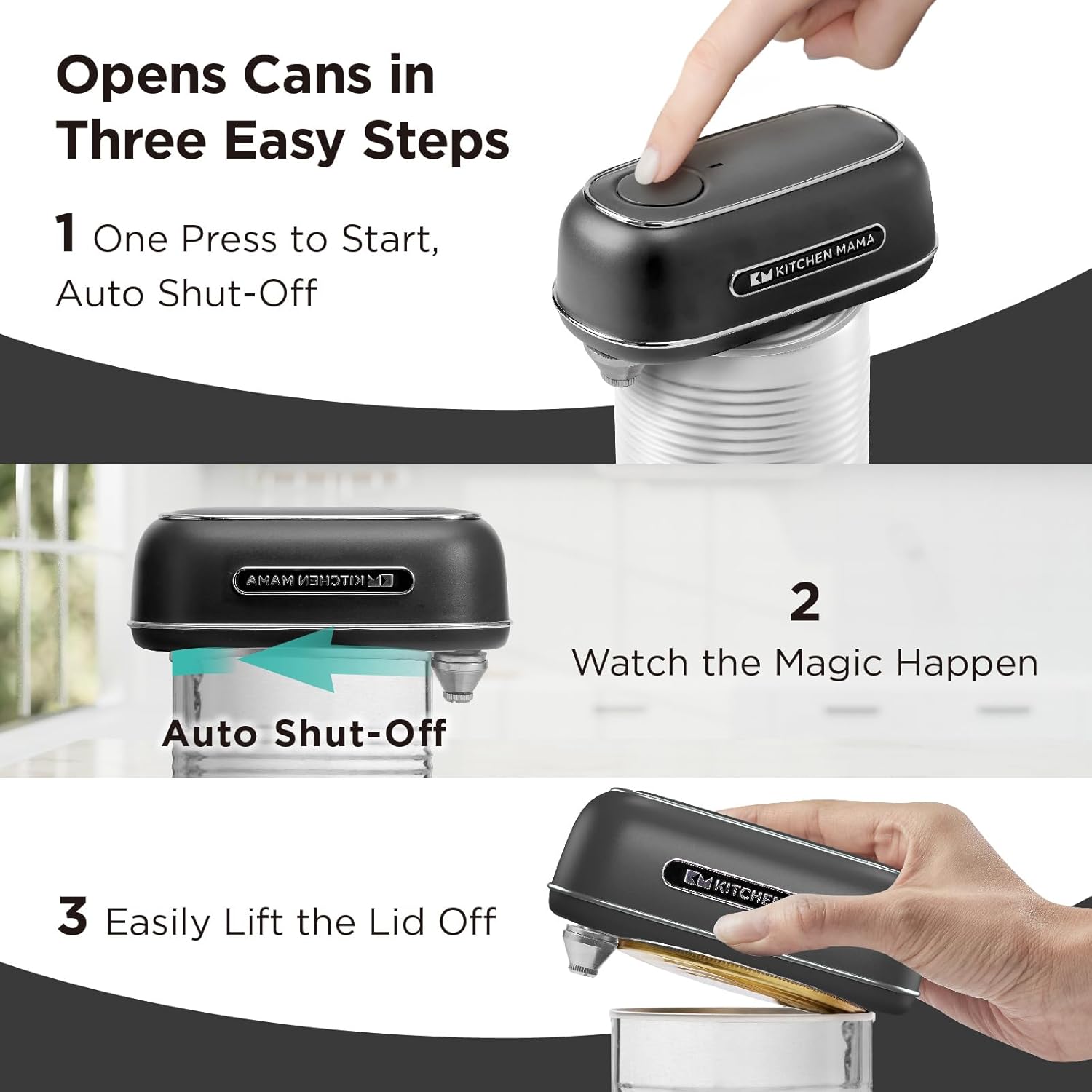 Kitchen Mama Orbit One Rechargeable Can Opener with Storage Box