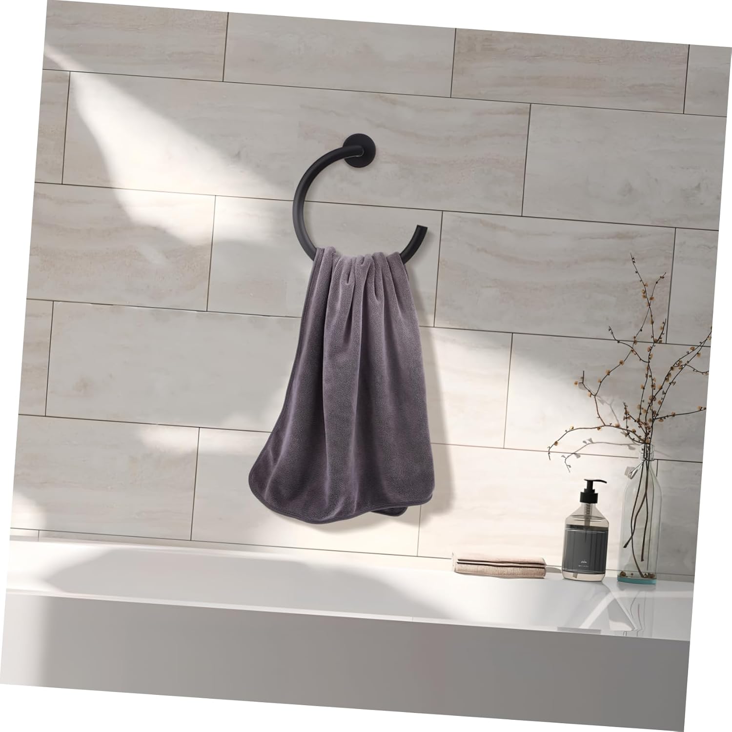 HOLIDYOYO Wall Mount Towel Ring Stainless Steel