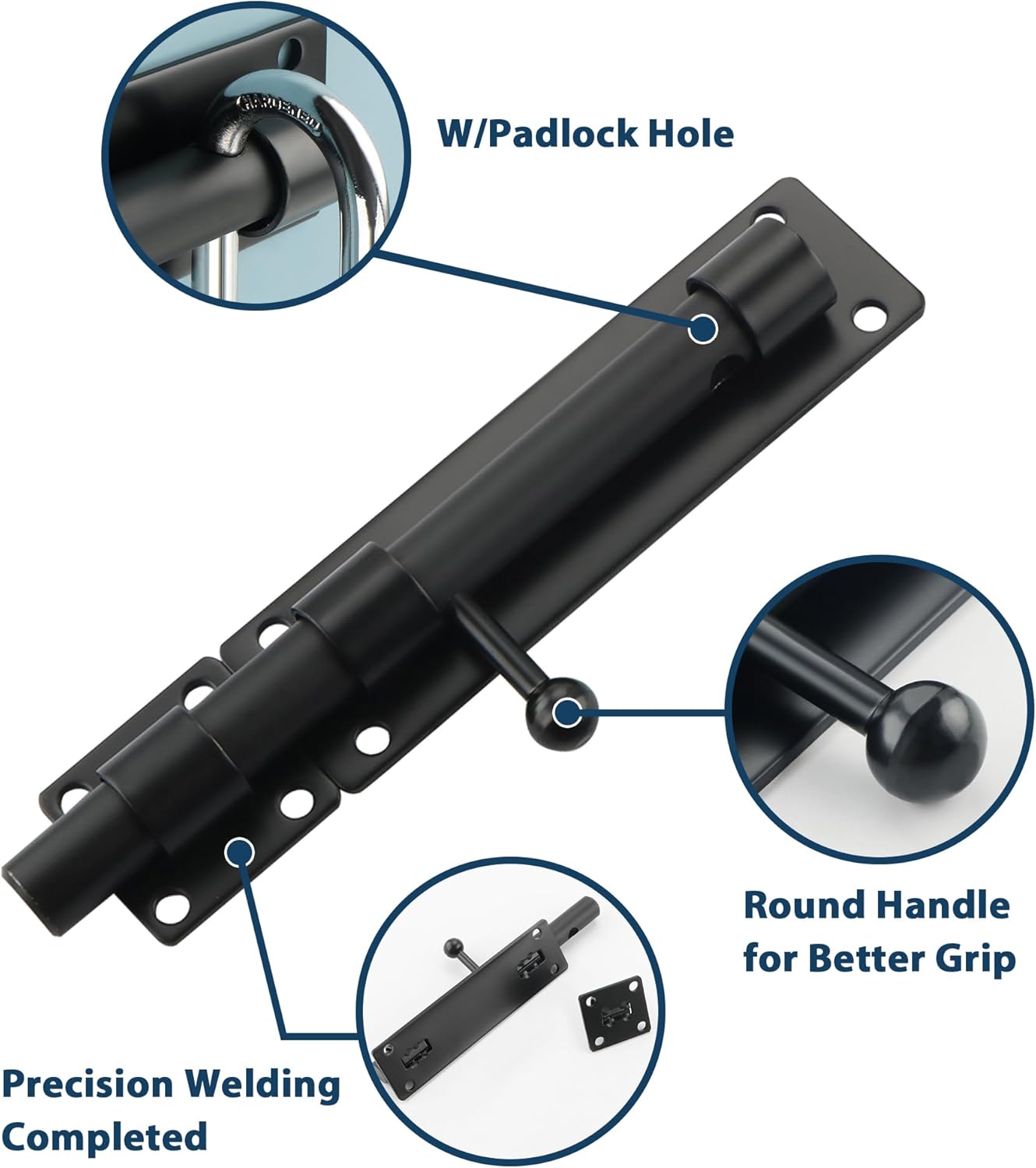Heavy Duty Gate Latch 8inch alg304 SS Matte Black
