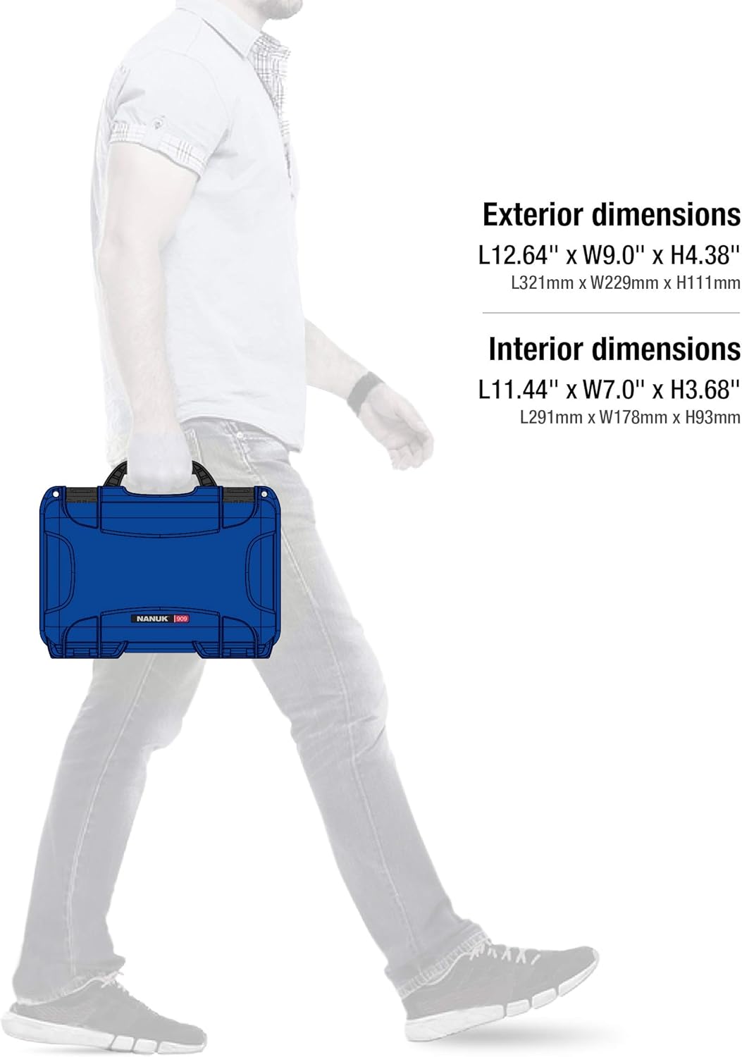 Nanuk 909 Waterproof Knife Case with Custom Foam - Blue