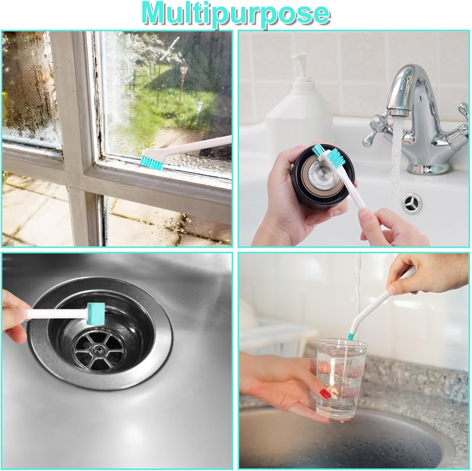 PEUTIER Ice Maker Cleaners Set - 10pcs Cleaning Brushes 2pcs Double Ended Hooks