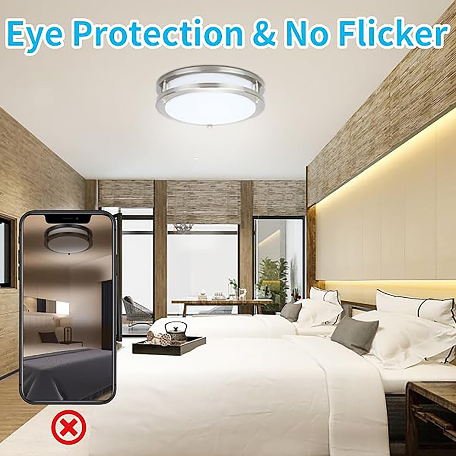 Drosbey 48W Dimmable LED Ceiling Light 132in Flush Mount