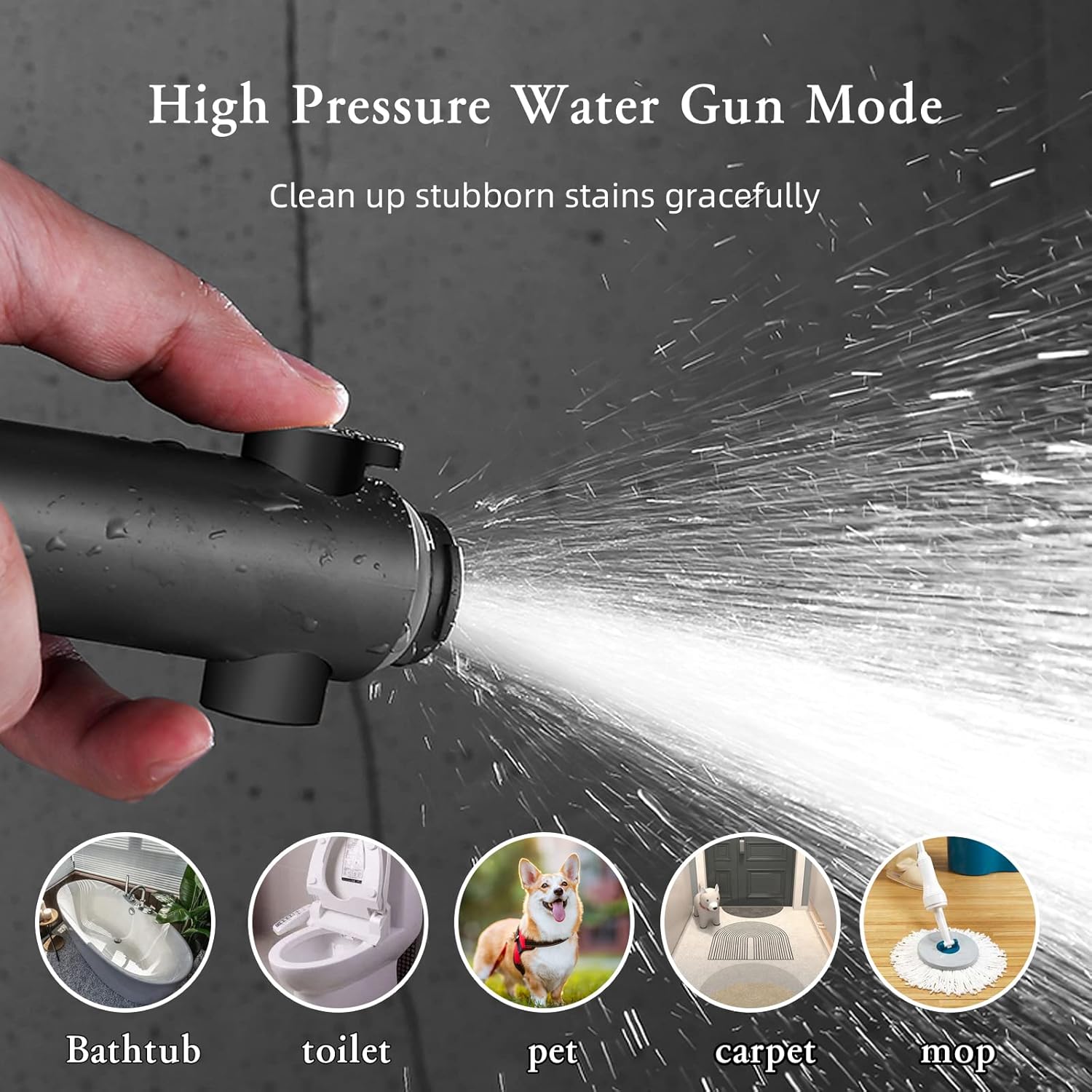 High Pressure Shower Head with 5 Spray Settings