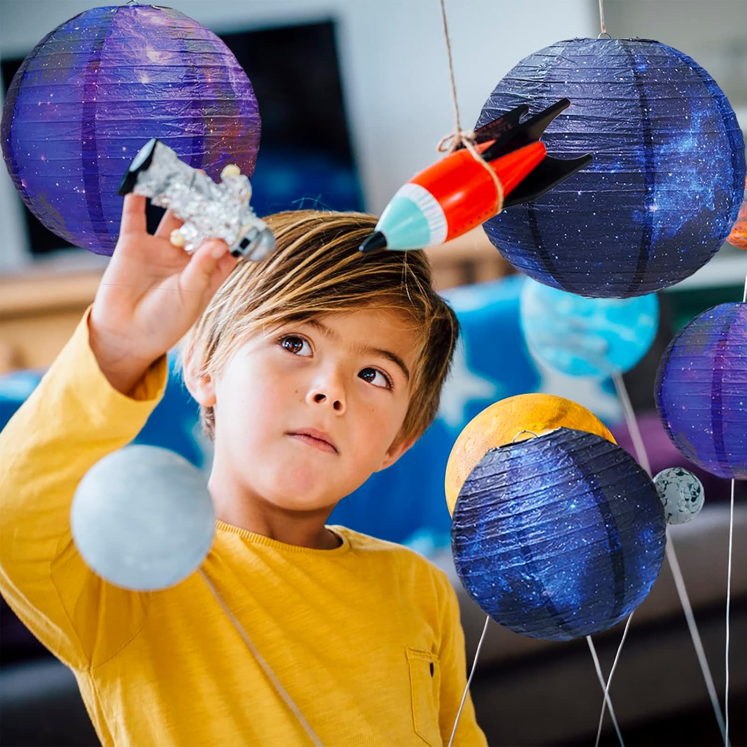 Galaxy Print Paper Lanterns 10PCS Space Theme Decor