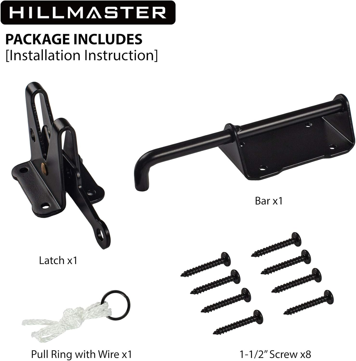 HillMaster Heavy Duty Automatic Gate Latch with Pull String