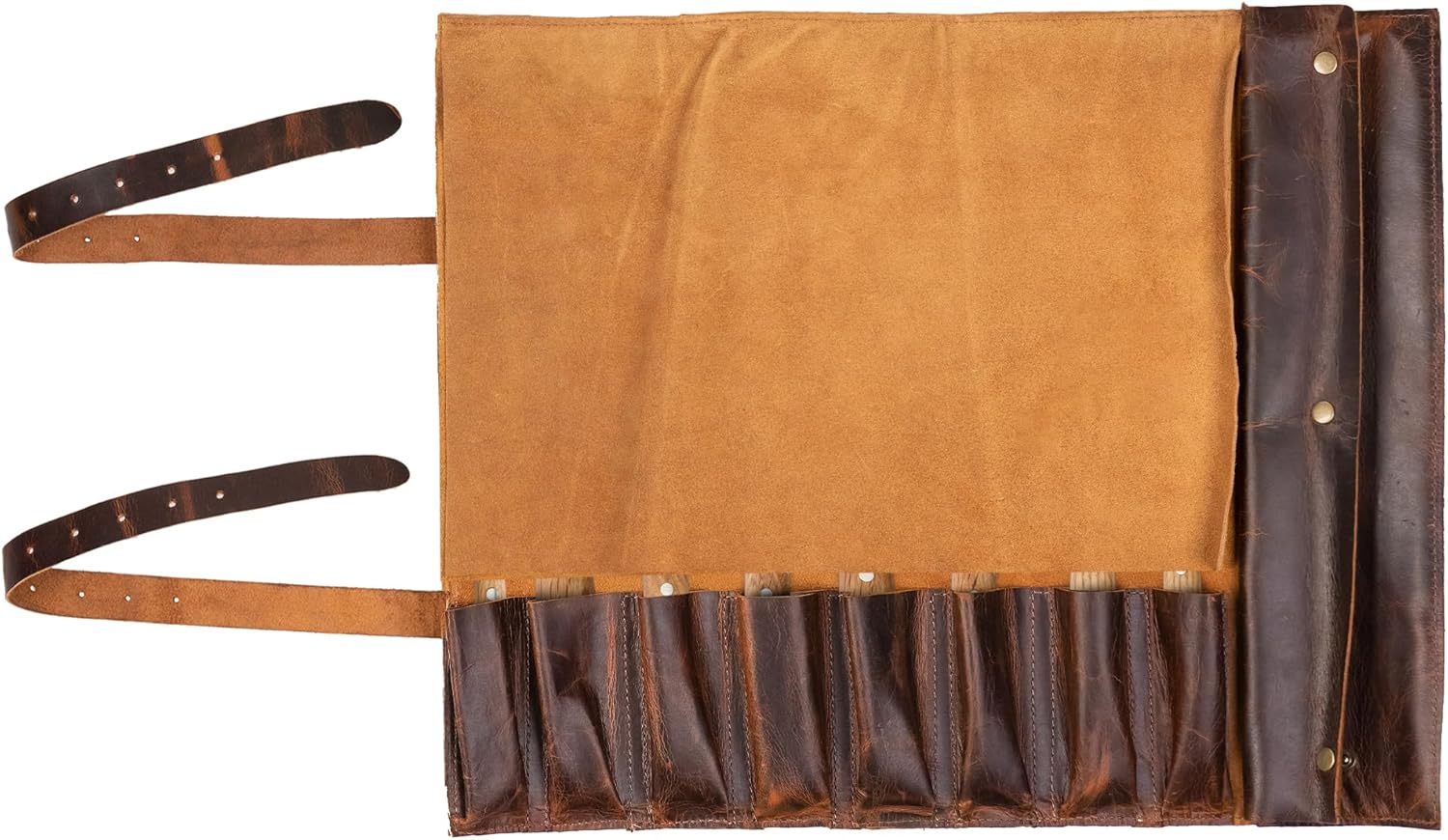 ELIZO Handcrafted Knife Roll Bag with 8 Slots