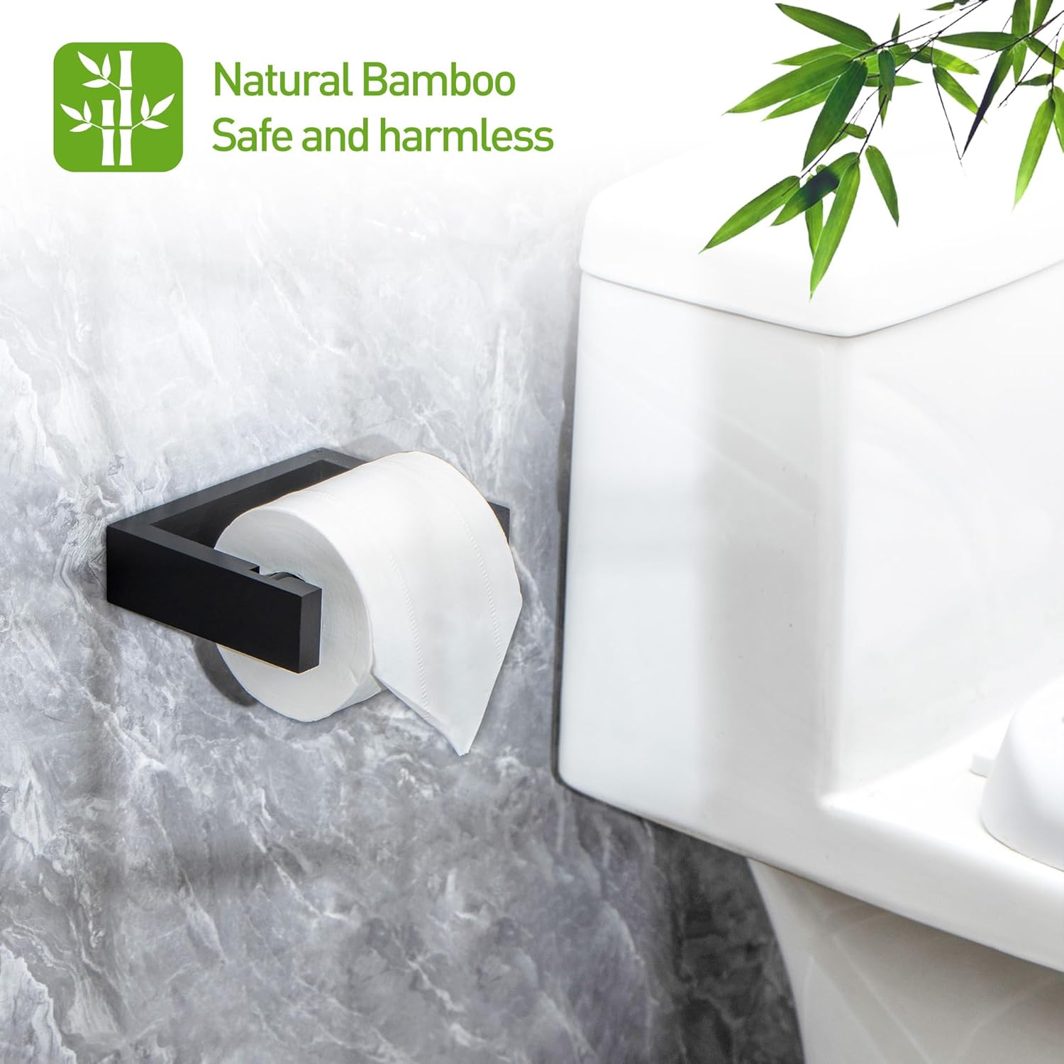 PYINRUOLI Bamboo Wall-Mounted Toilet Paper Holder