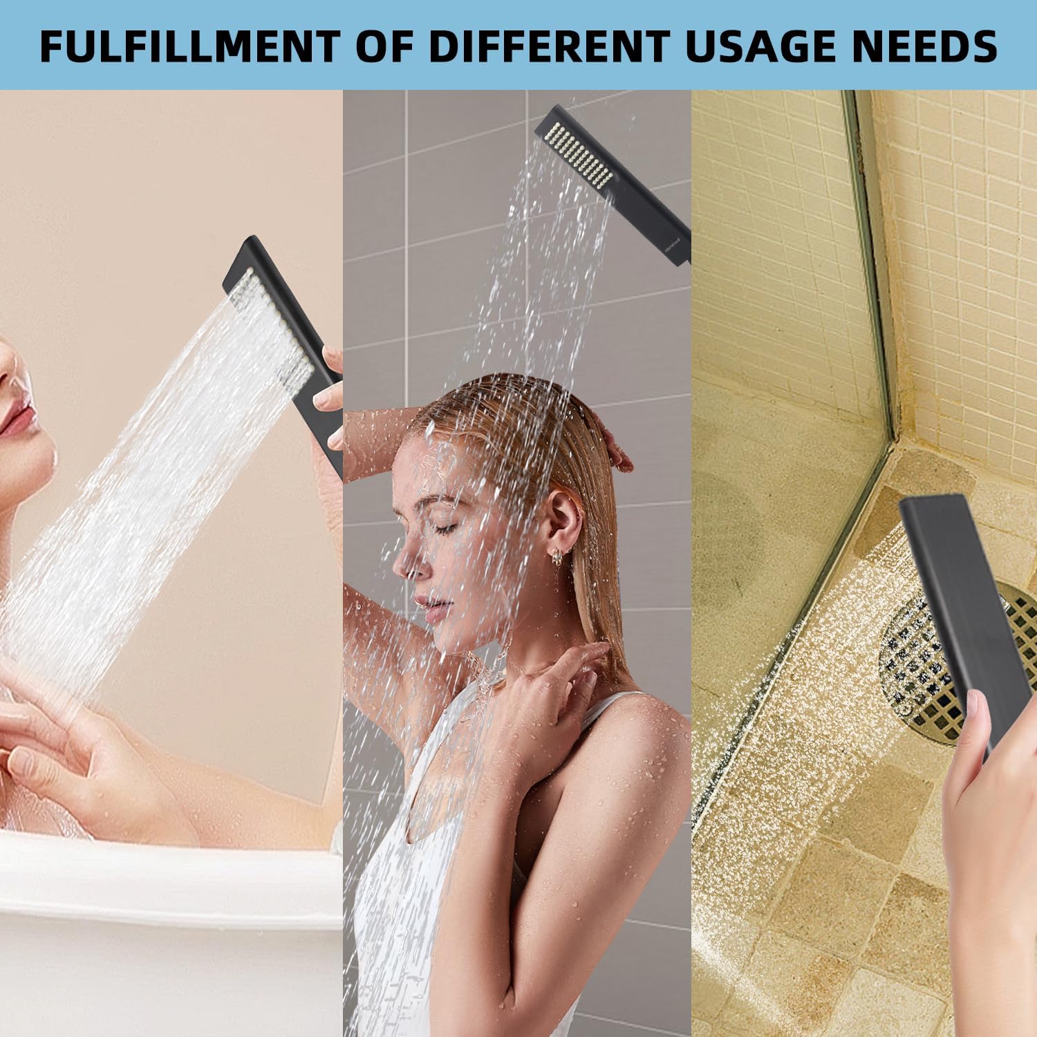 Premium Solid Brass Handheld Shower Head with Arc Design