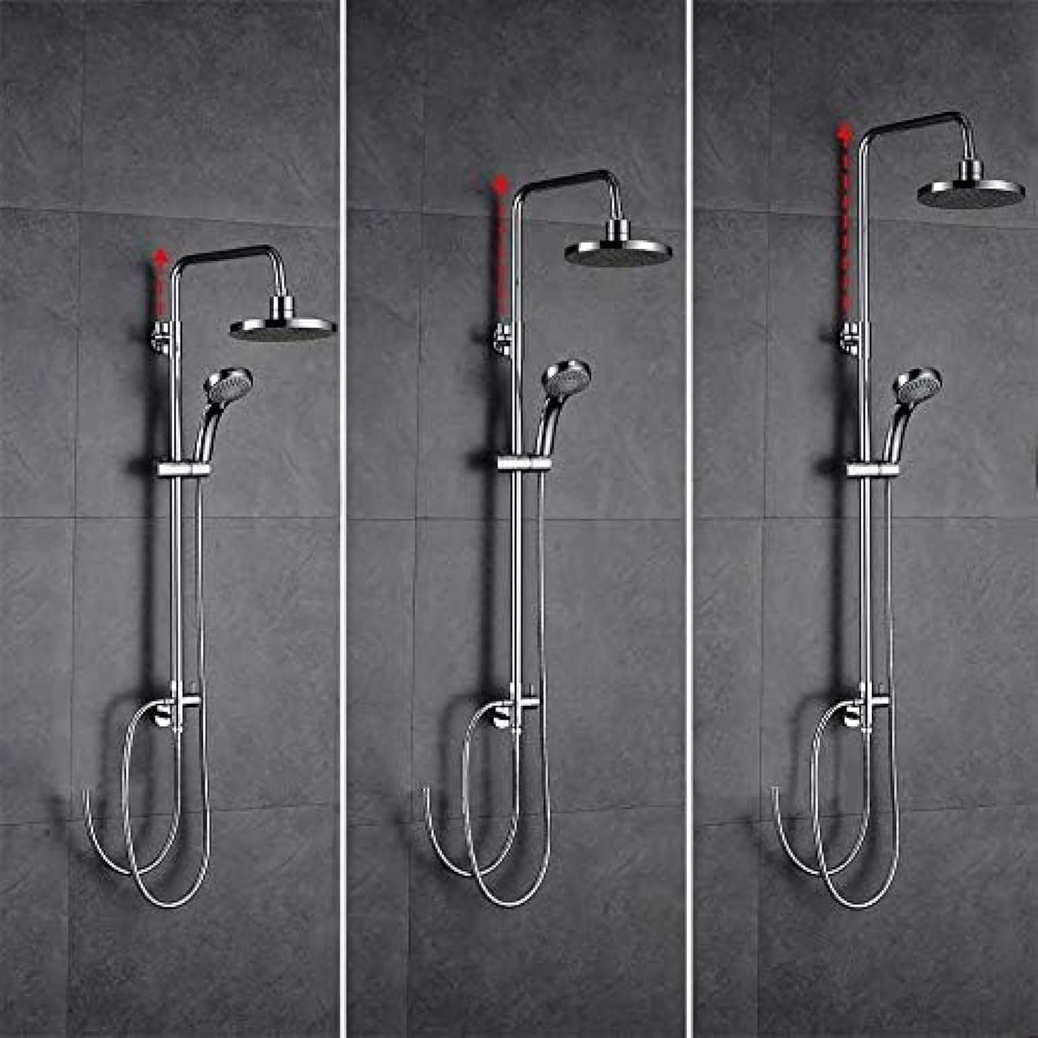 Swivel Shower Set with Hand Rain Shower Heads