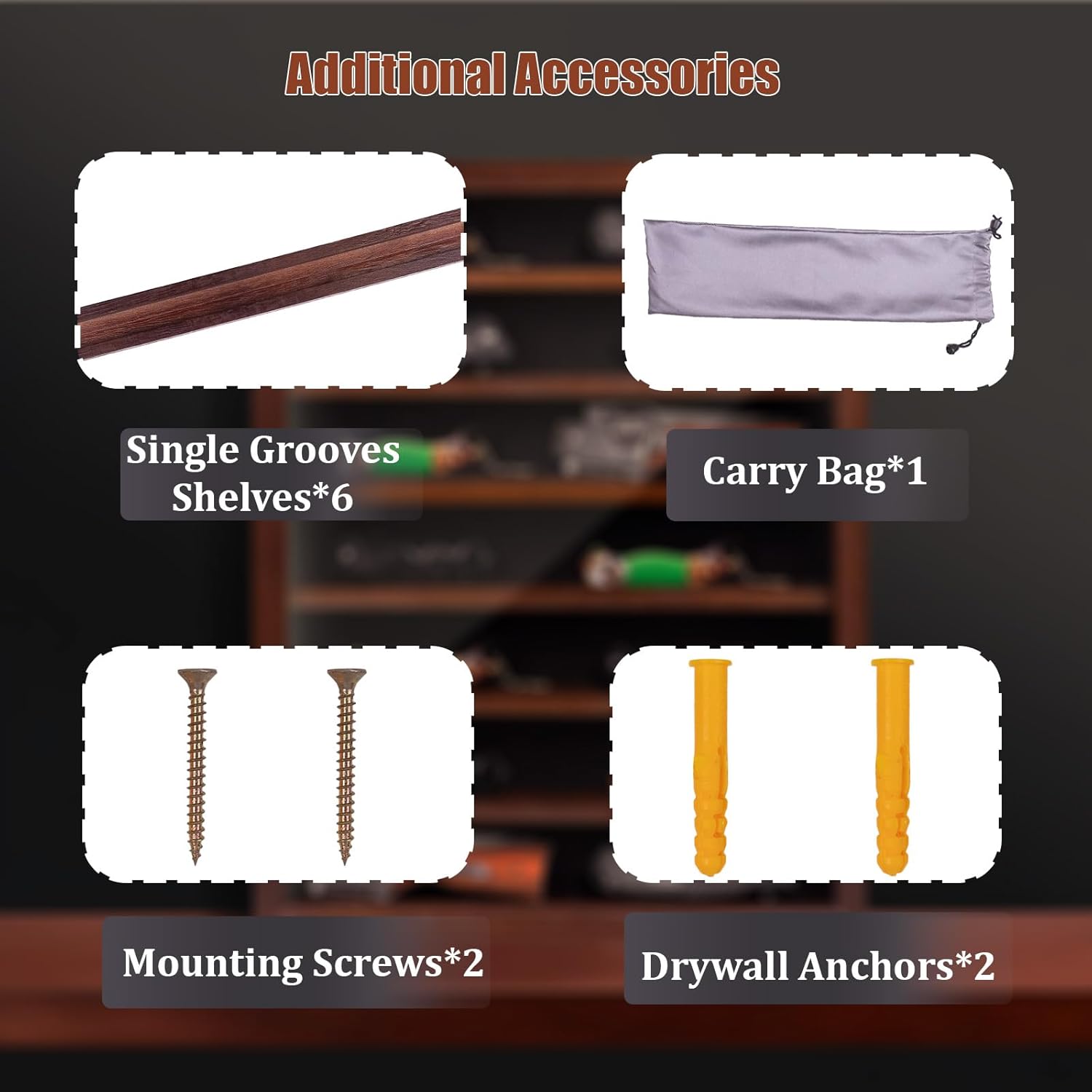 WodGod 7 Layers Knife Display Case with 6 Shelves Cherry