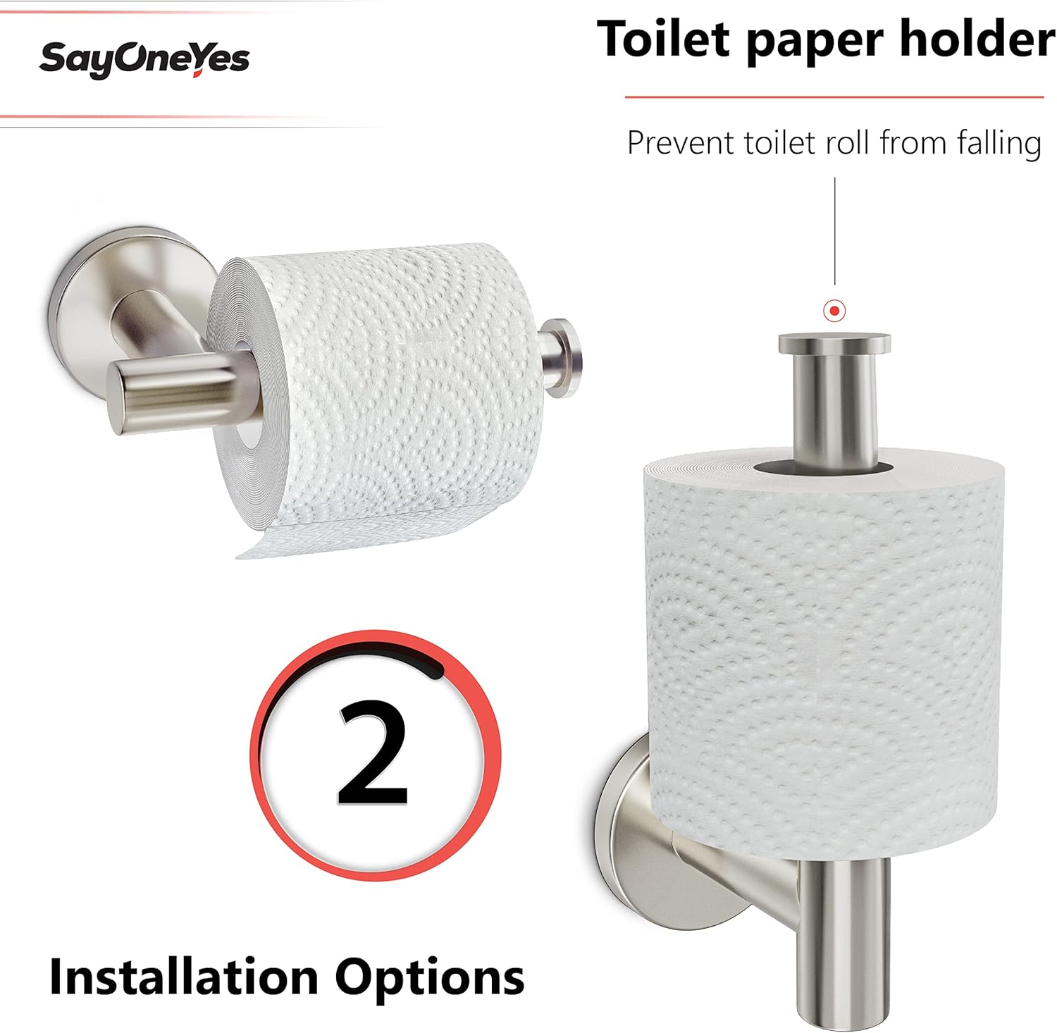 Luxury Brushed Nickel Toilet Paper Holder