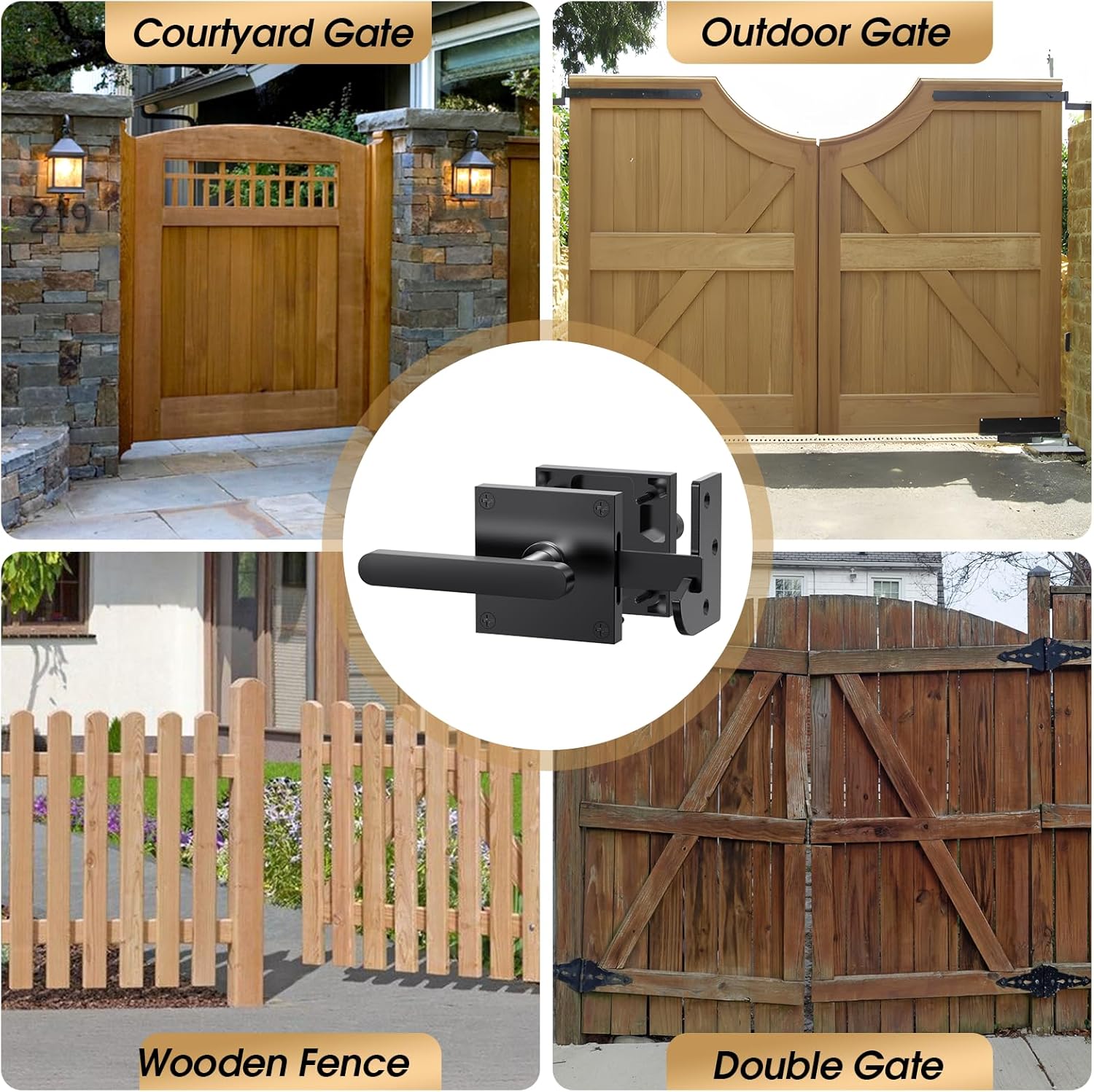 Sturdy Durable Wooden Fence Gate Latch