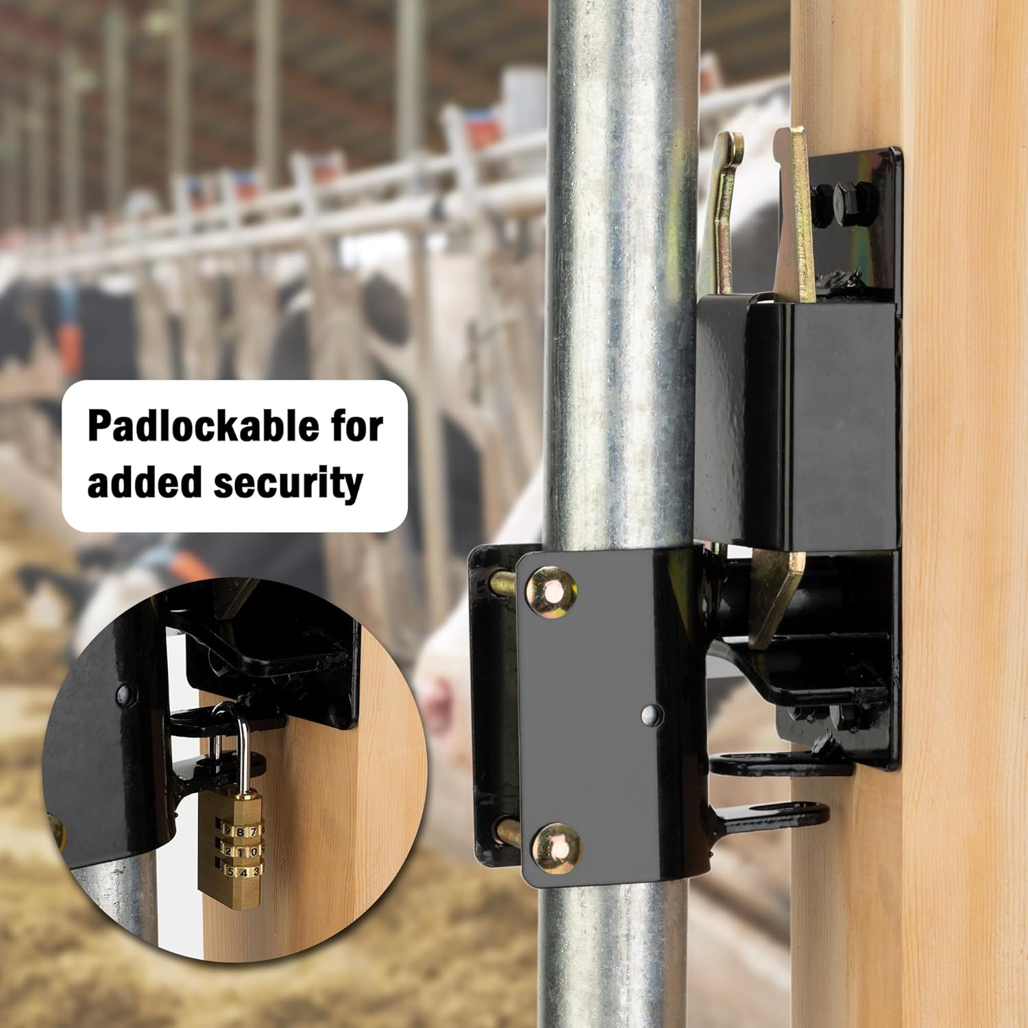 HD Two-Way Farm Gate Latch Lockable Versatile for Cows Livestock Gates