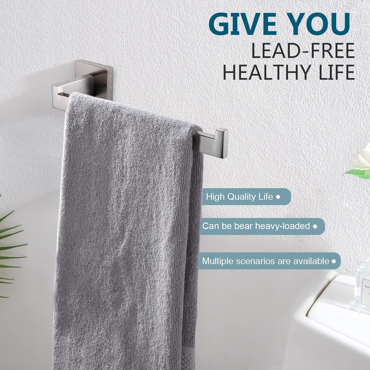KOKOSIRI 3-Tier Towel Shelf Brushed Nickel