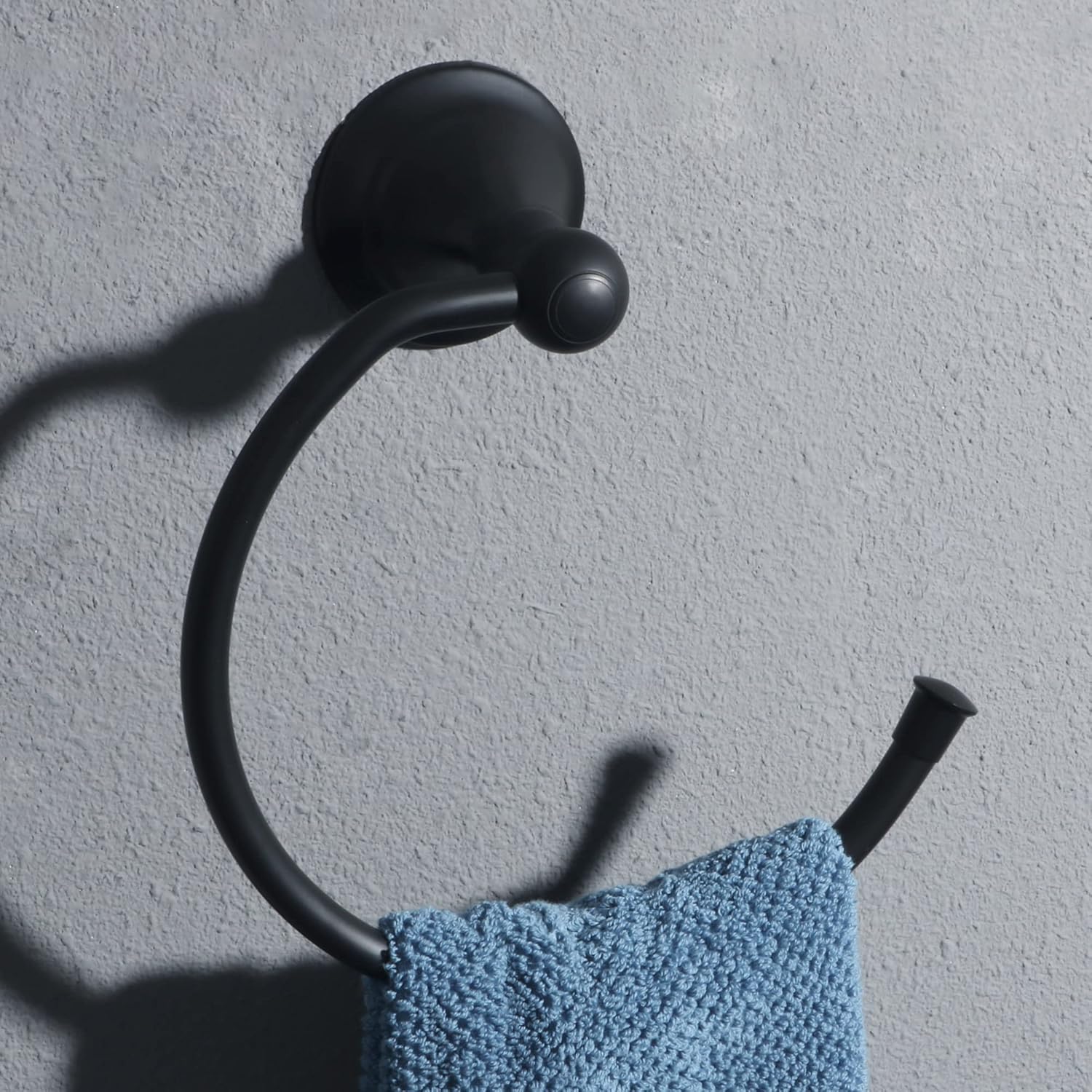 Alise Matte Black Towel Ring for Bathroom