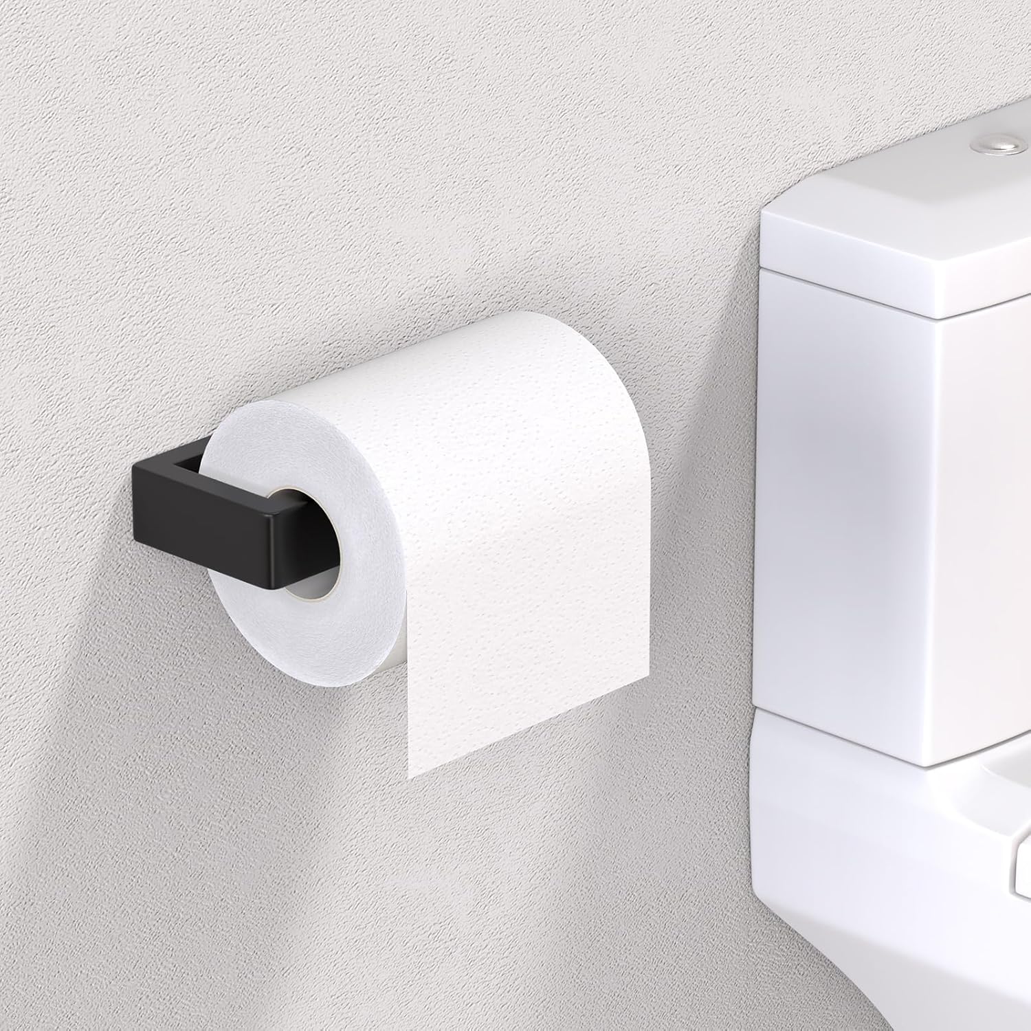 HUFEEOH Matte Black Toilet Paper Holder Wall Mount
