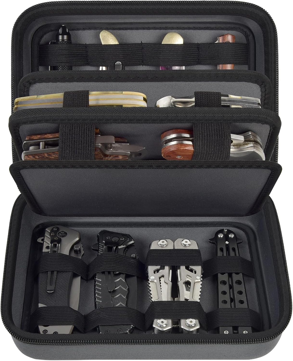 ANKHOH 4-Layer Knife Display Case for 24 Folding Knives