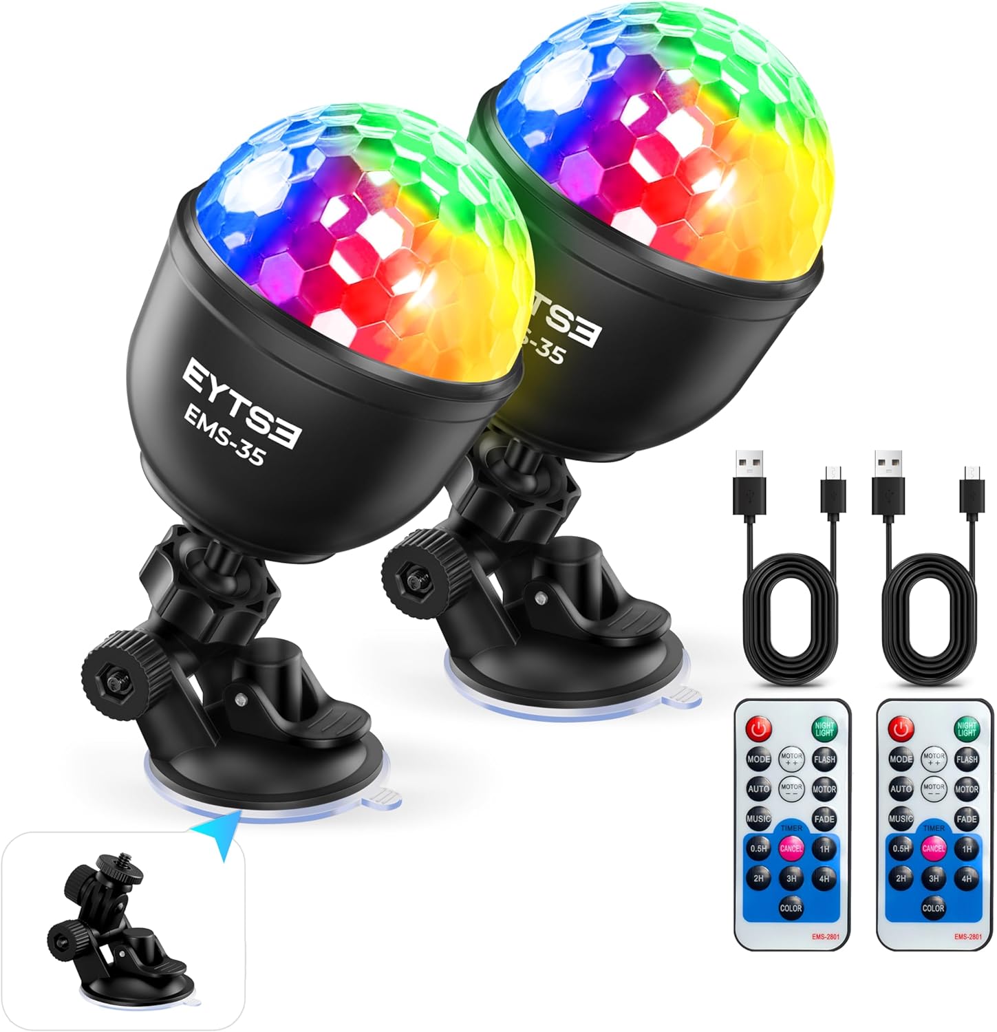EYTSE 2-Pack Mini Disco Ball Lights with Remote