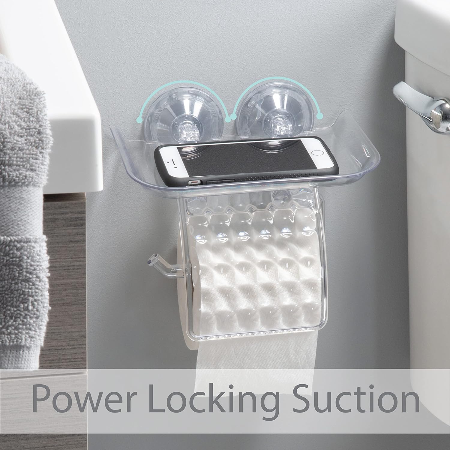 Bath Bliss Suction Cup Toilet Paper Holder