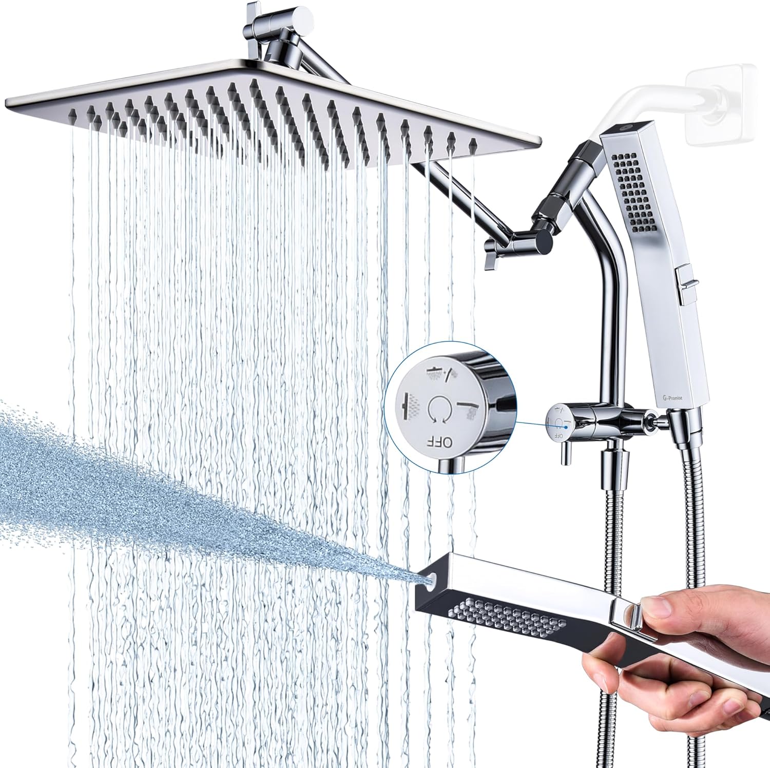 G-Promise All-Metal 10-Inch Rain Shower Head