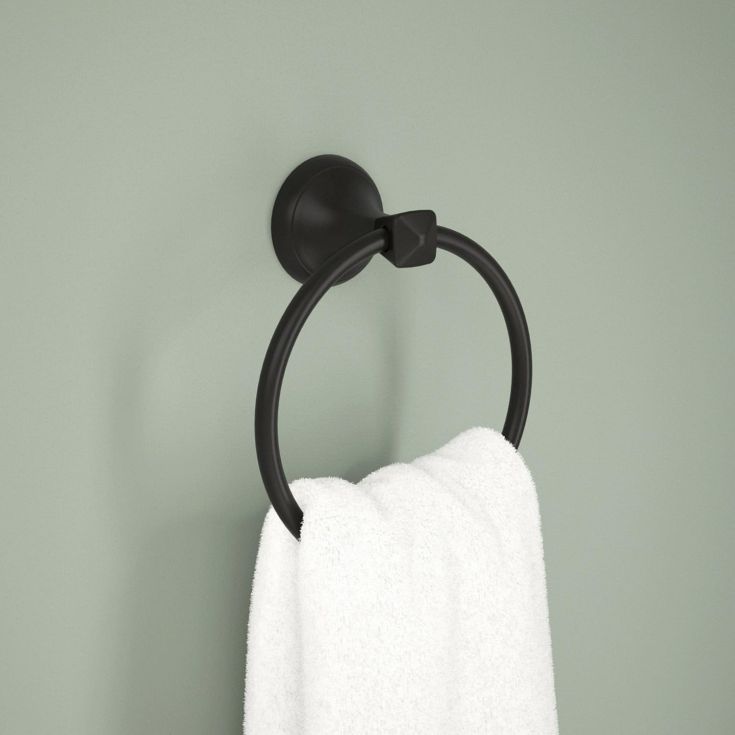 Delta Esato Wall Mount Towel Ring Toilet Paper Holder in Matte Black