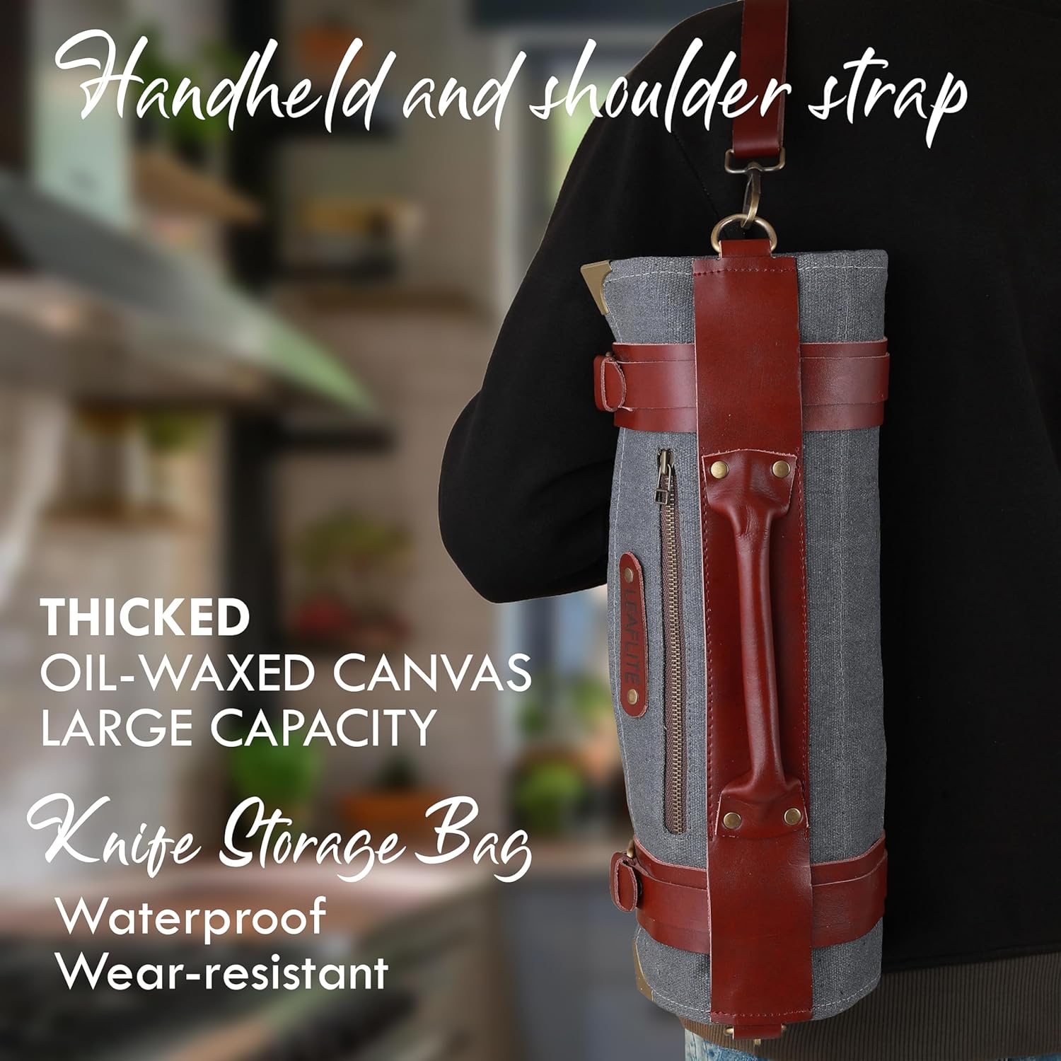 Leaflite 12-Pocket Chef Knife Roll Bag