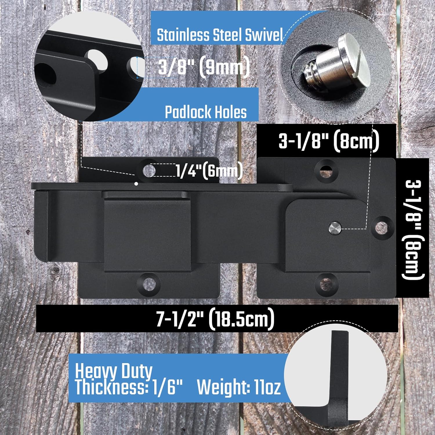 Steinwhale Flip Gate Latch Locks for Outdoor Door Gate