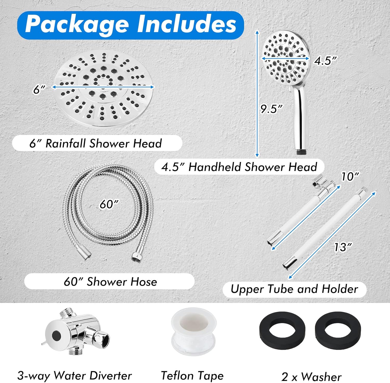 Luxury Handheld Shower Head with Rainfall Option