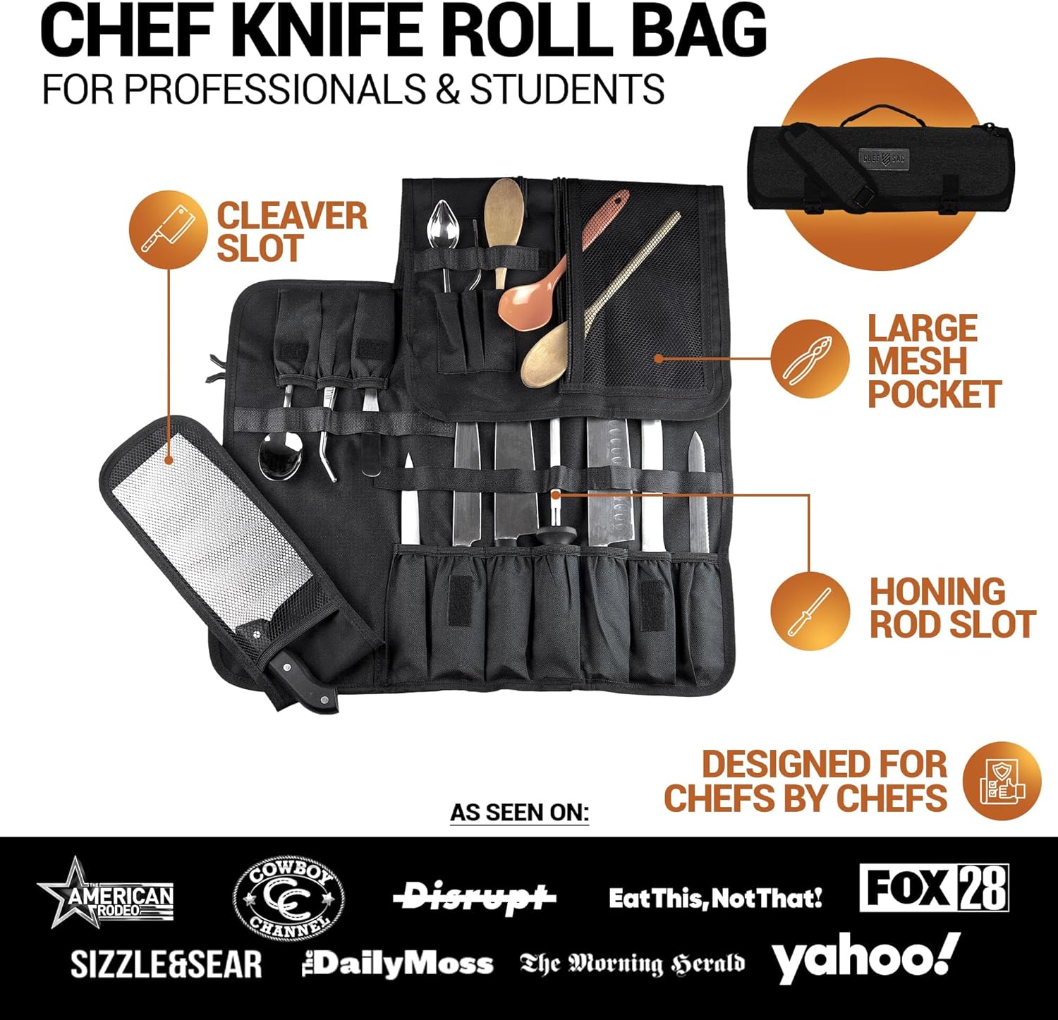 Chef Sac Chef Knife Roll Bag 8 Slots Night Black 1