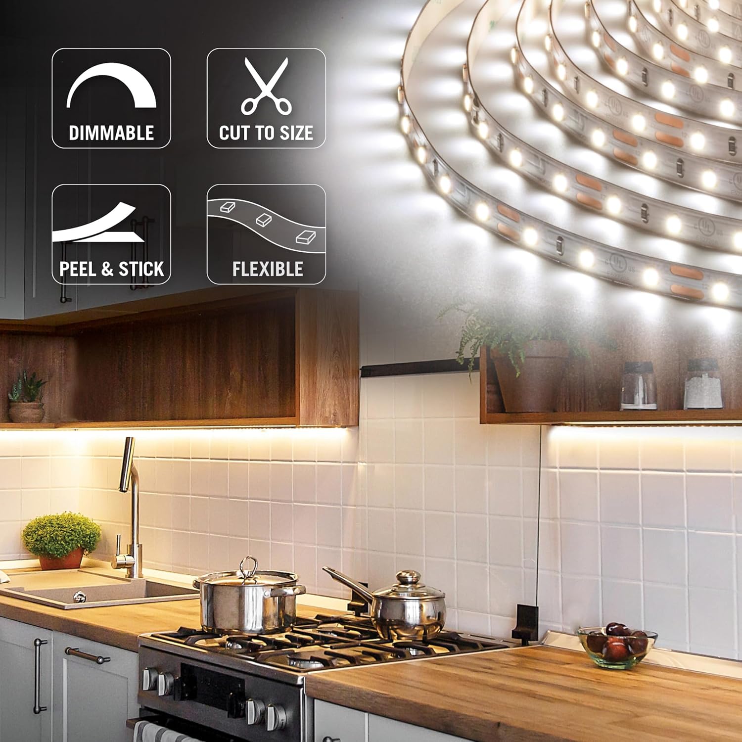 Armacost Lighting 164 ft LED Tape Light Dimmable Soft White 2700K