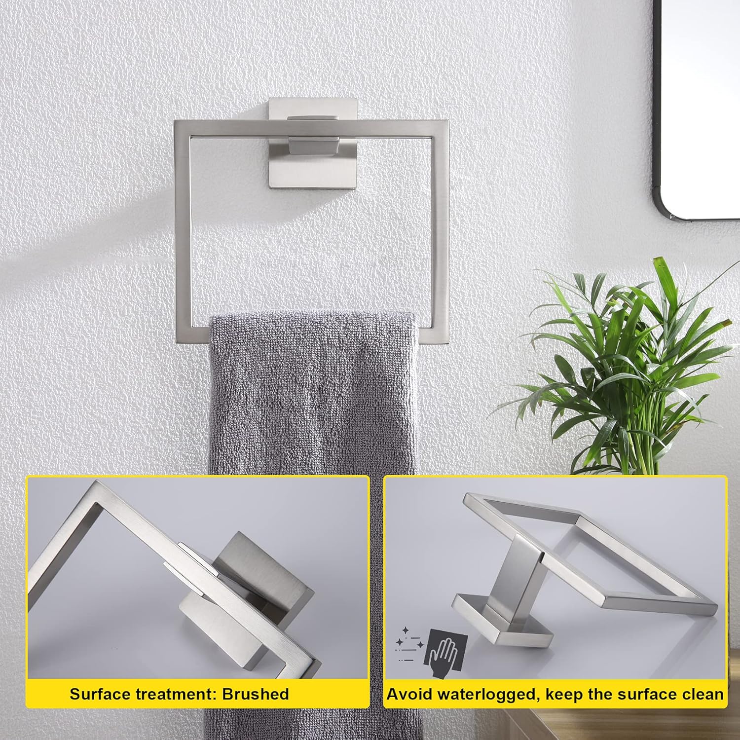 KOKOSIRI 32 Inches 2-Tier Ladder Towel Rack Brushed Nickel B5008BR-L32B3004BR