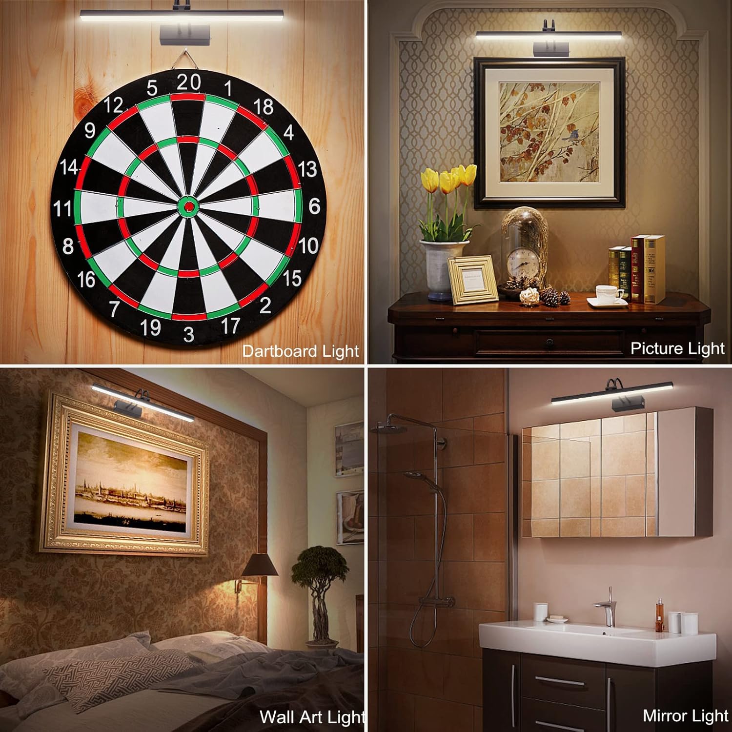 FUNCHDAY Wireless Picture Light with Remote 48 LED Dimmable Wall Art Lighting