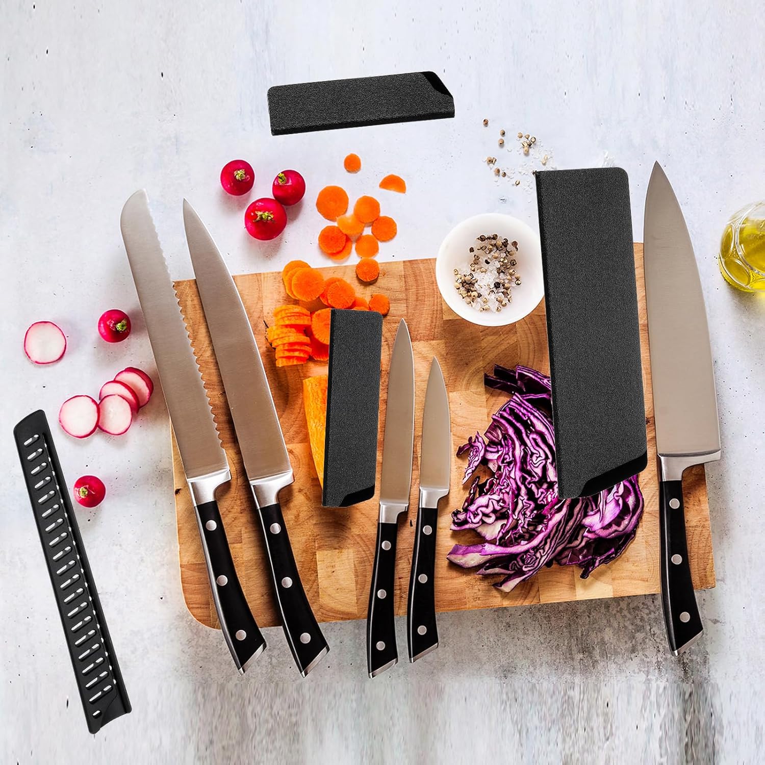 PATIKIL PP Safety Knife Cover for 10 Bread Knife 2 Pack